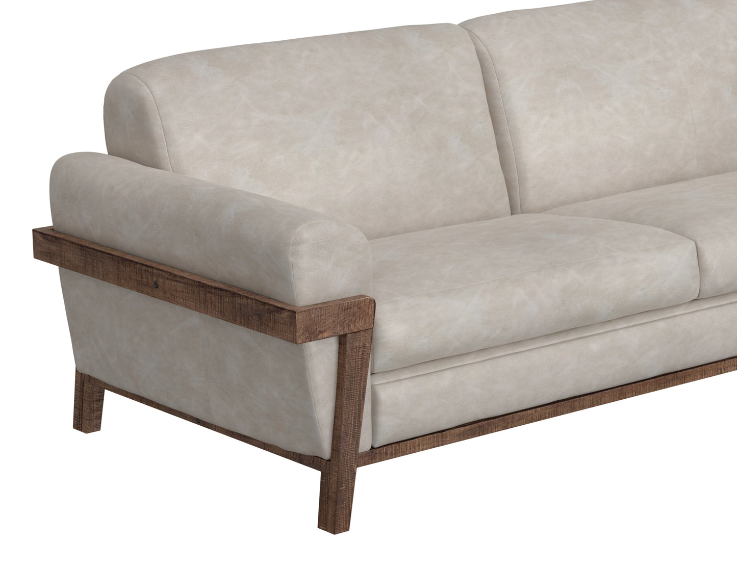 Wooden Frame & Base, Armchair - Ivory