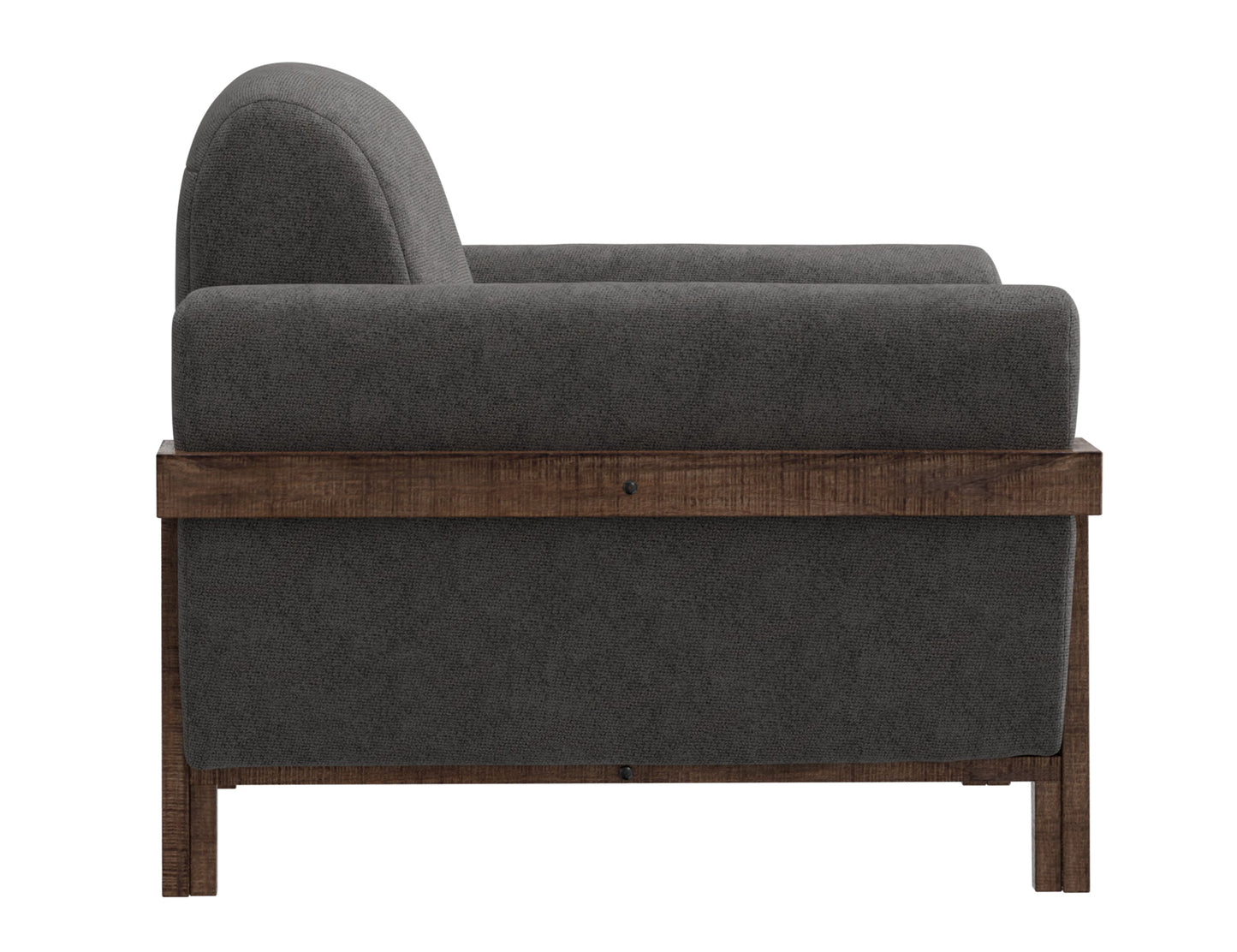 Wooden Frame & Base, Armchair - Iron Gray