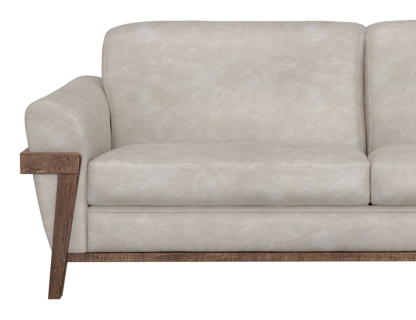 Wooden Frame & Base, Armchair - Ivory