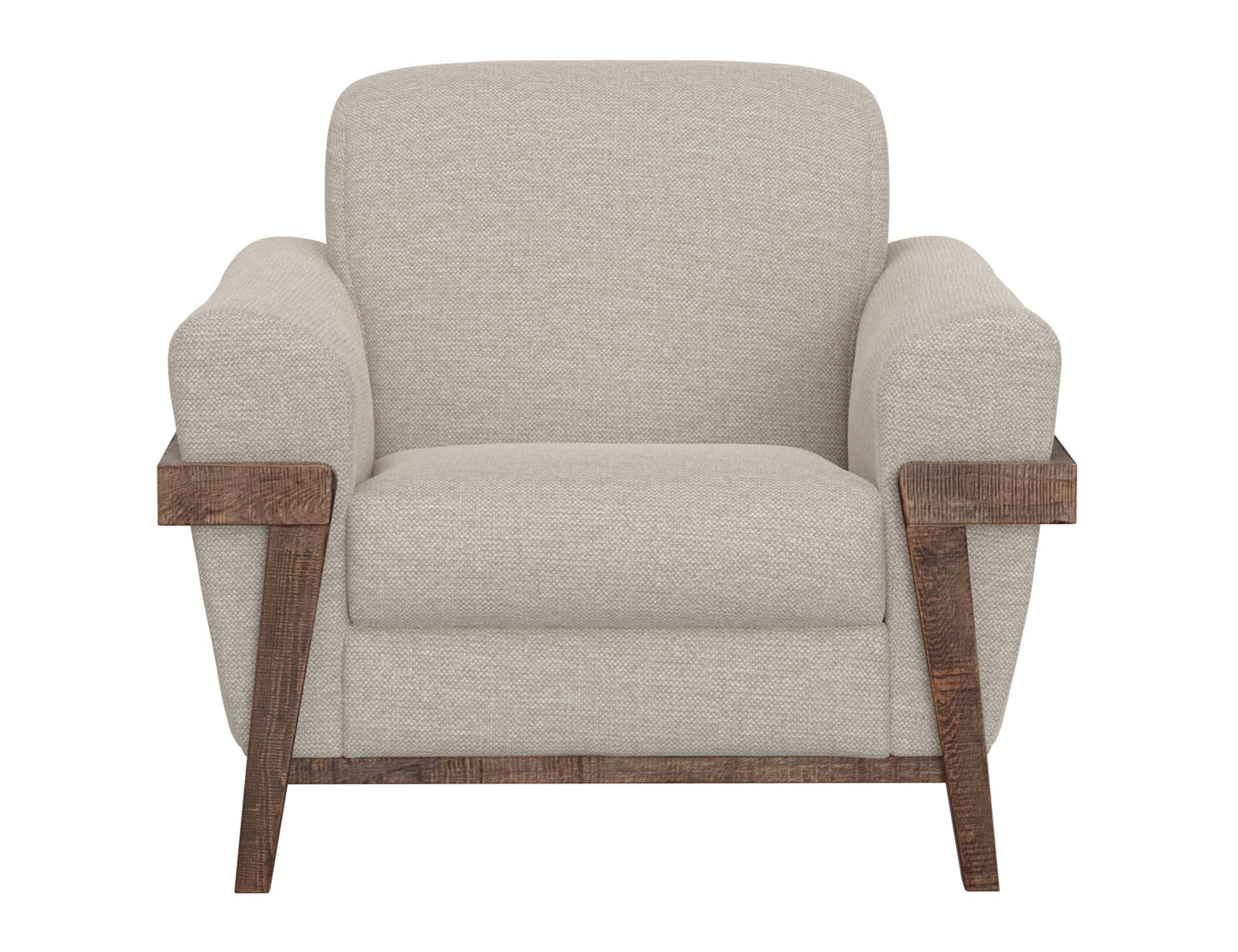 Wooden Frame & Base, Armchair - Agreeable gray