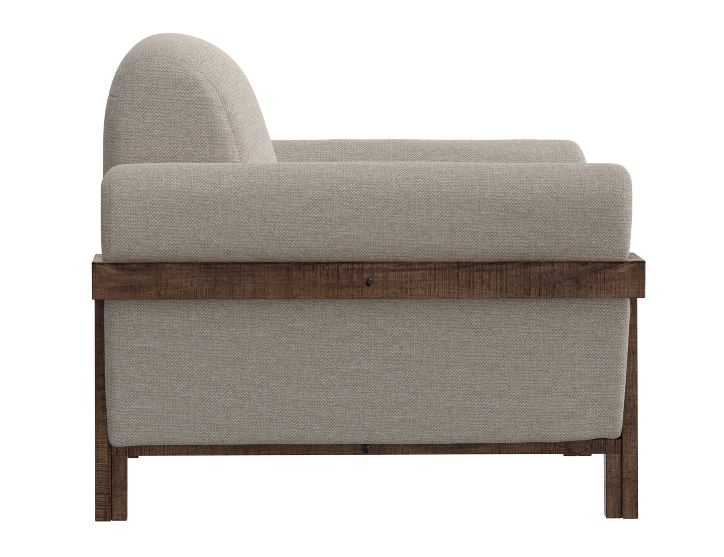 Wooden Frame & Base, Armchair - Agreeable gray