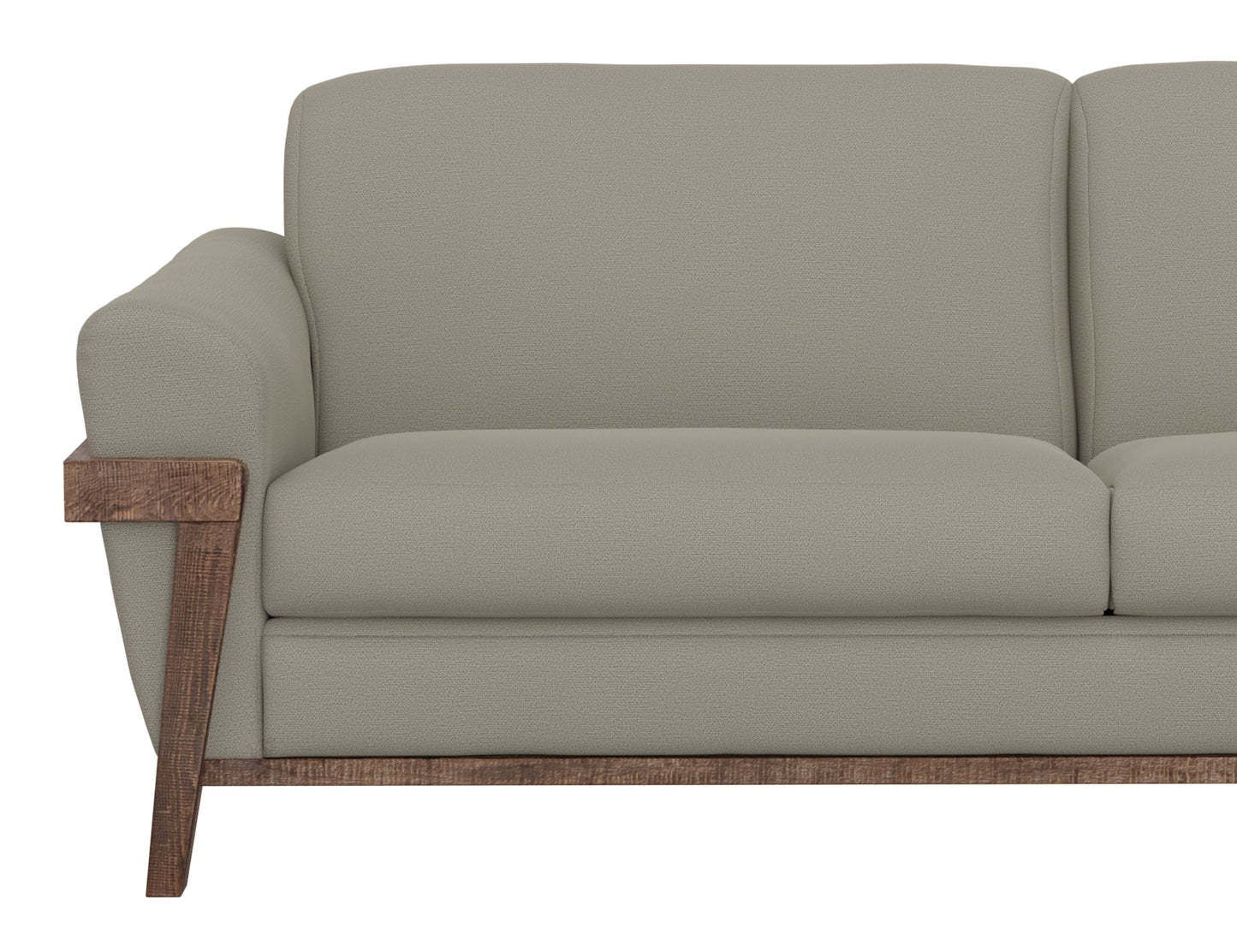 Wooden Frame & Base, Armchair - Almond Gray