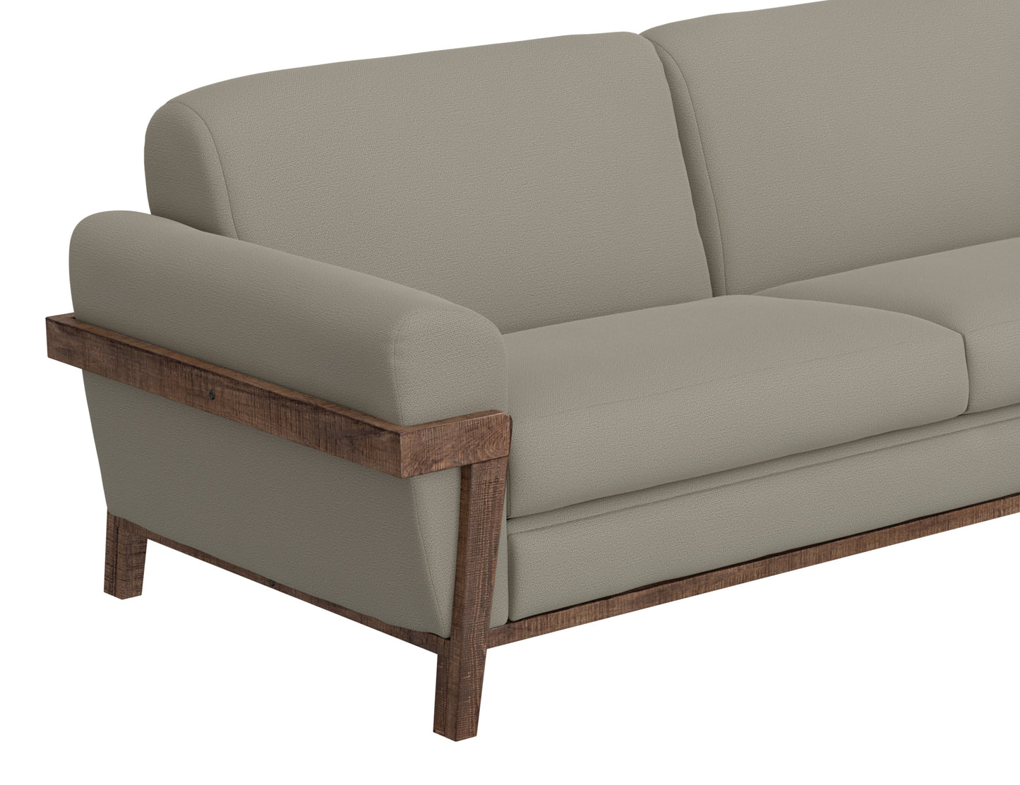Wooden Frame & Base, Armchair - Almond Gray