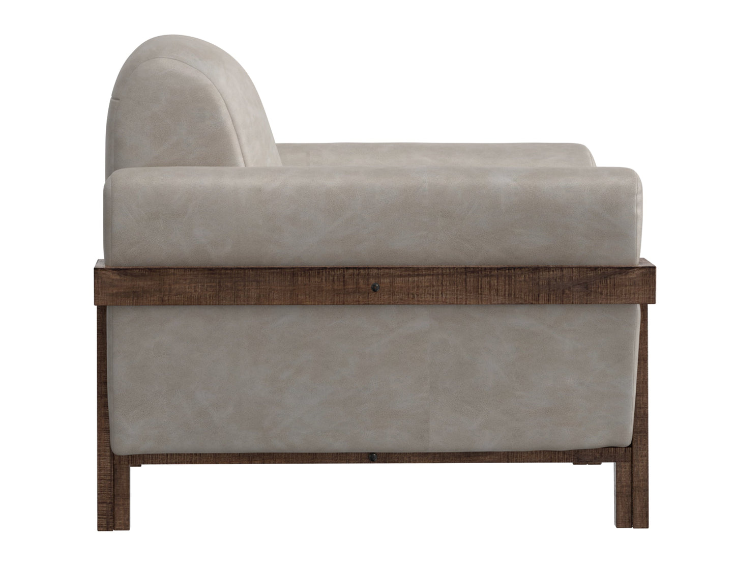 Wooden Frame & Base, Armchair - Ivory