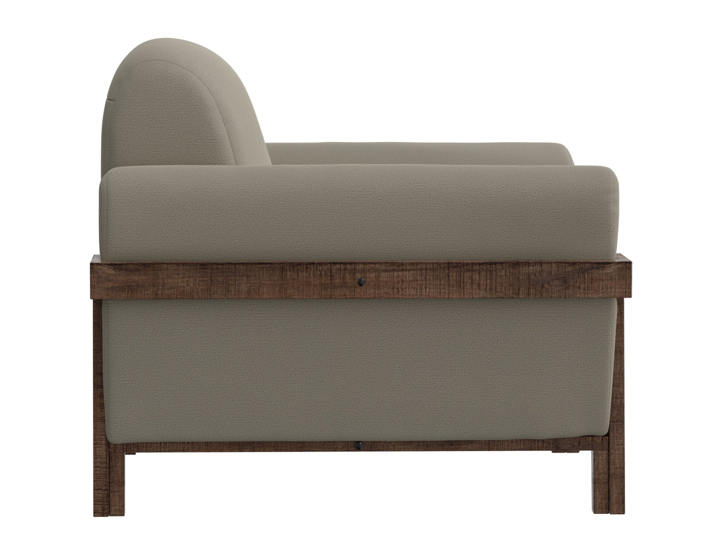 Wooden Frame & Base, Armchair - Almond Gray