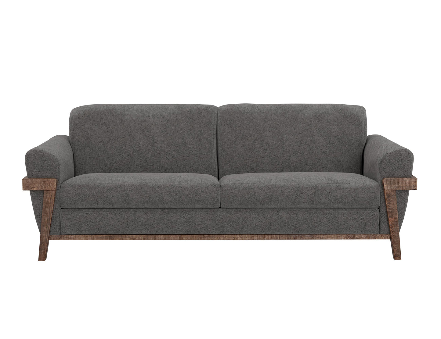 Wooden Frame & Base, Sofa - Iron Gray