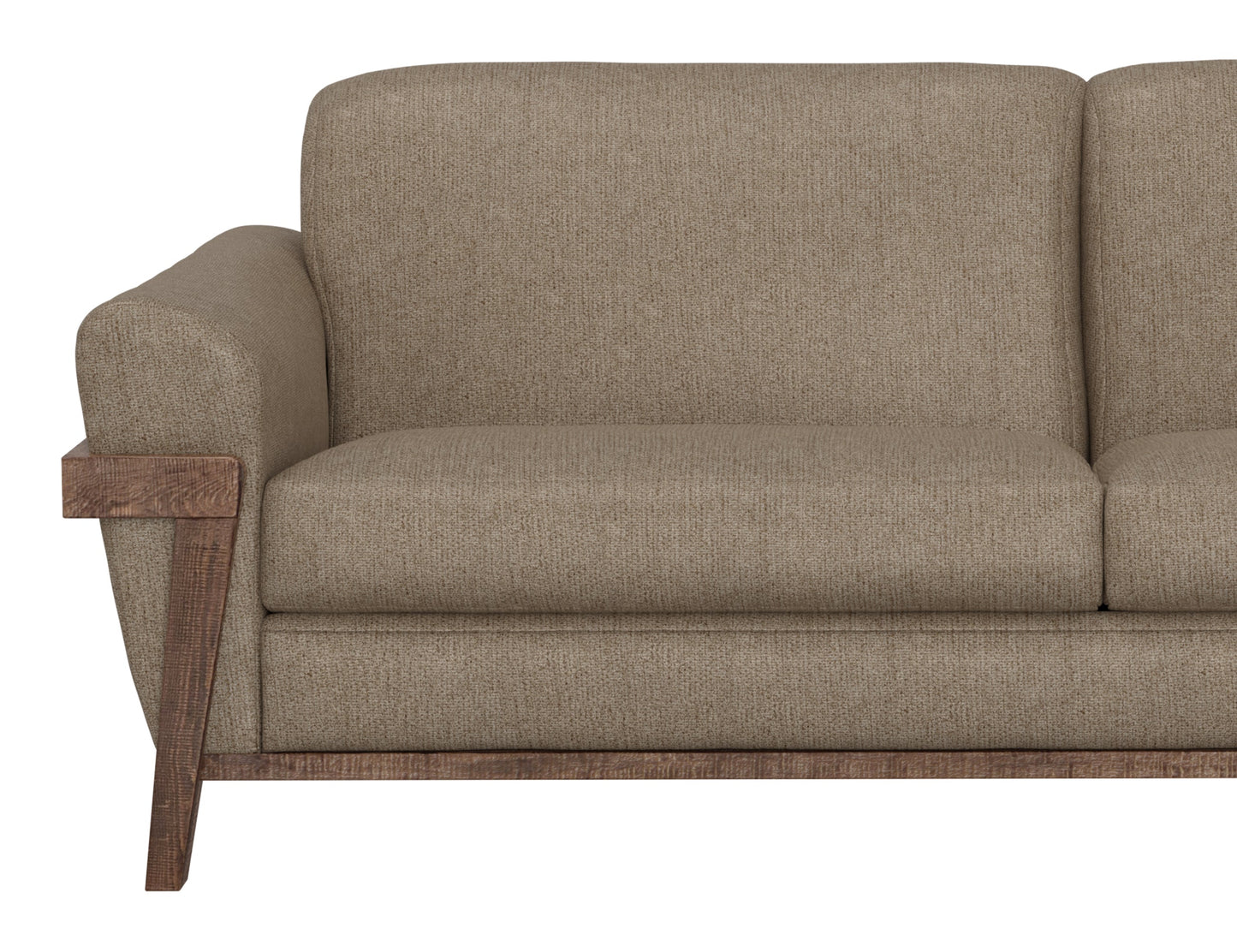 Wooden Frame & Base, Armchair - Brown Camel
