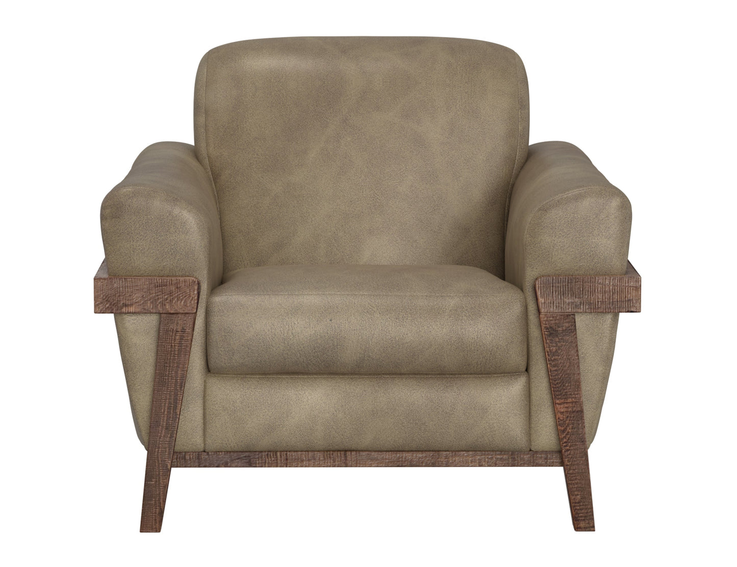 Wooden Frame & Base, Armchair - White Smoke