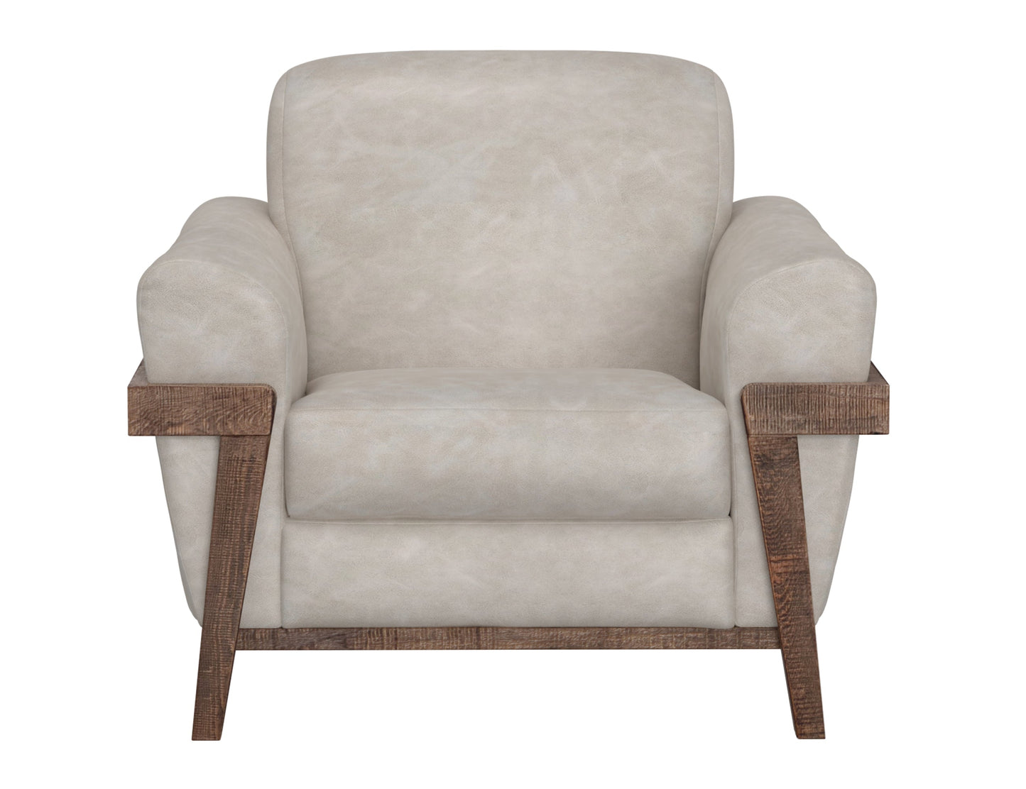 Wooden Frame & Base, Armchair - Ivory
