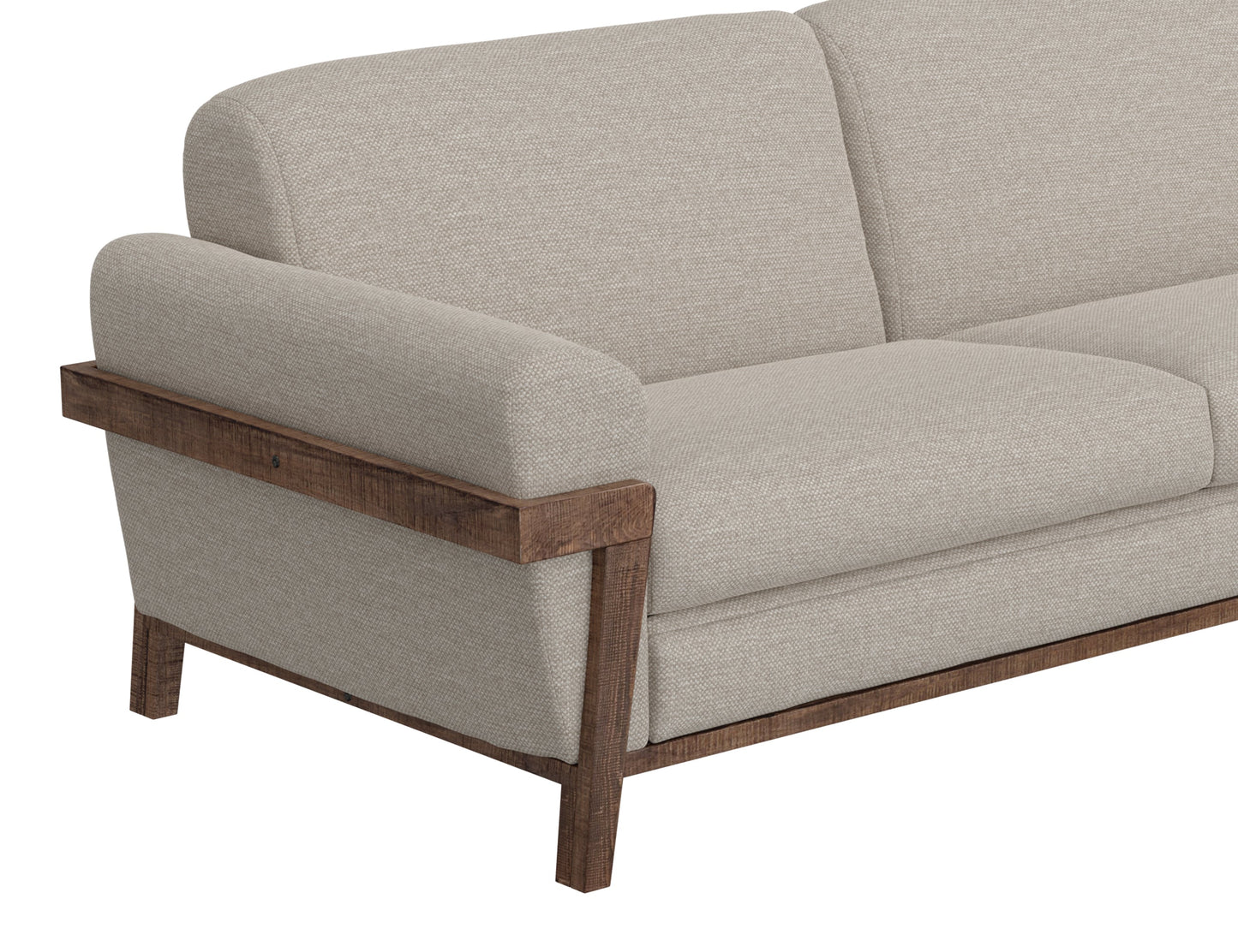 Wooden Frame & Base, Armchair - Agreeable gray