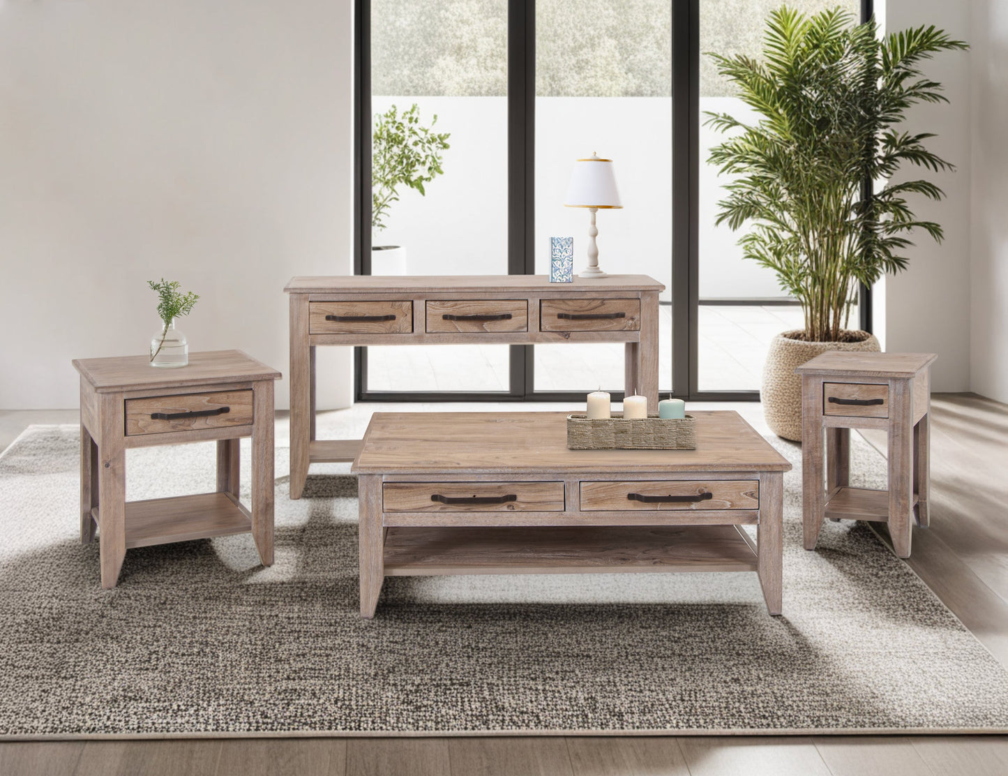 1 Drawer, 1 Shelf, End Table - Ivory White