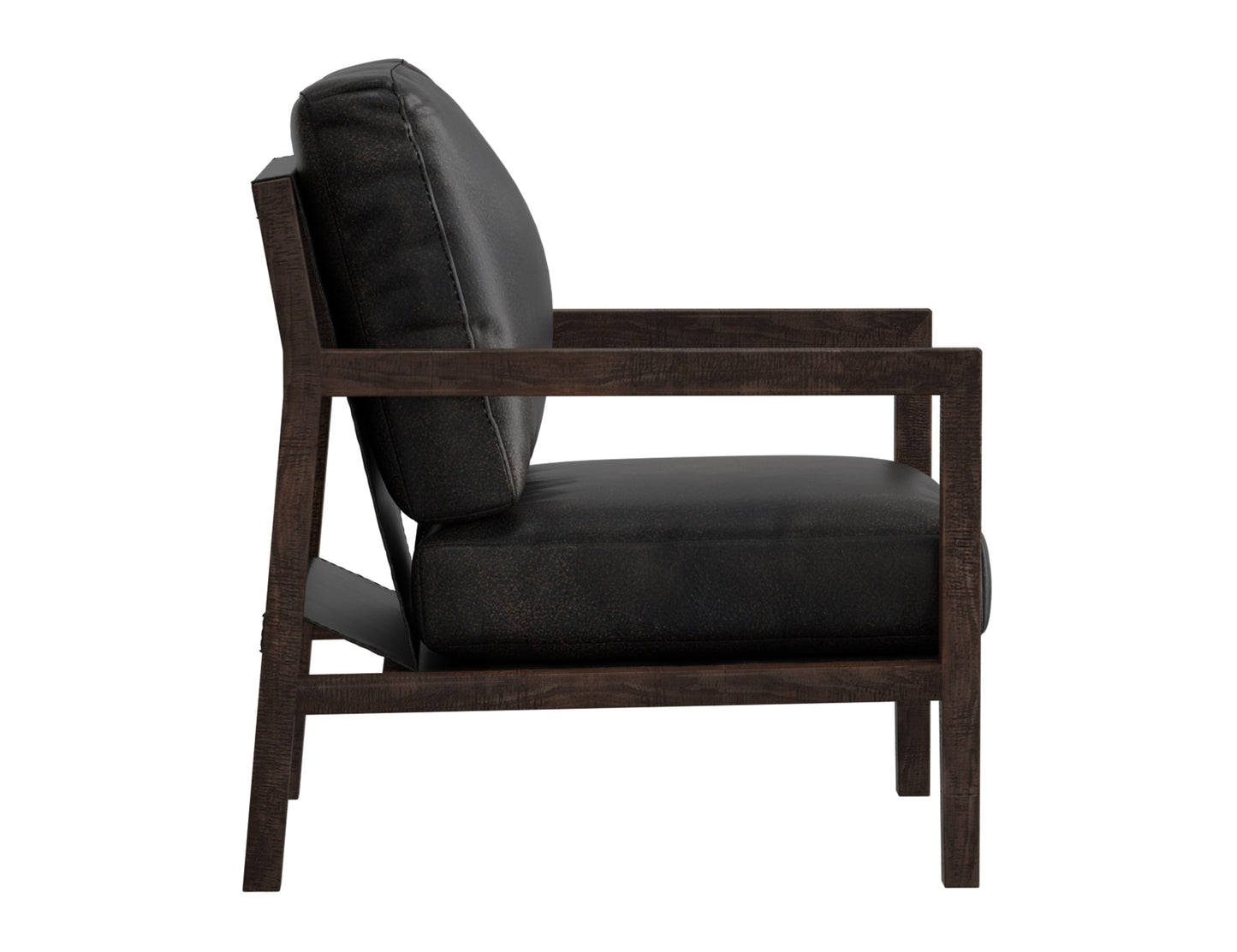 Wooden Frame & Base, Armchair - Licorice Black