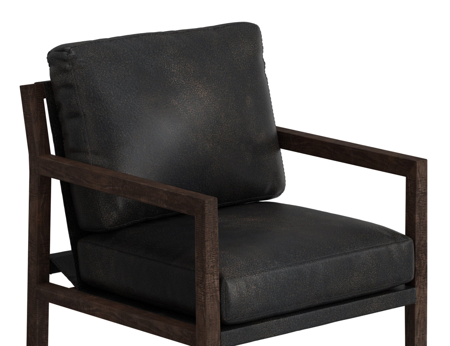 Wooden Frame & Base, Armchair - Licorice Black