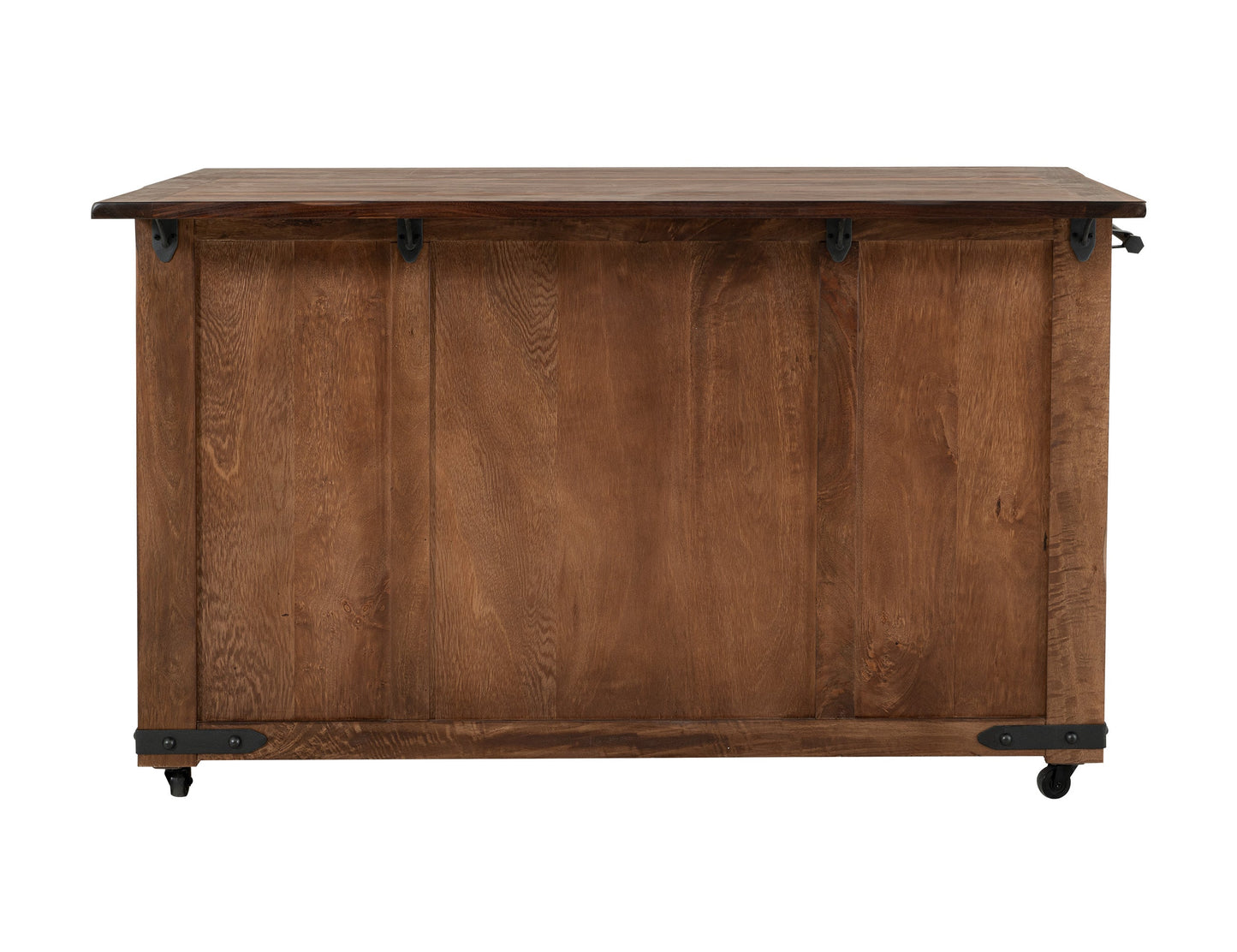 3 Drawer 4 Doors 2 Sliding Doors Kitchen Island - Cinnamon Brown