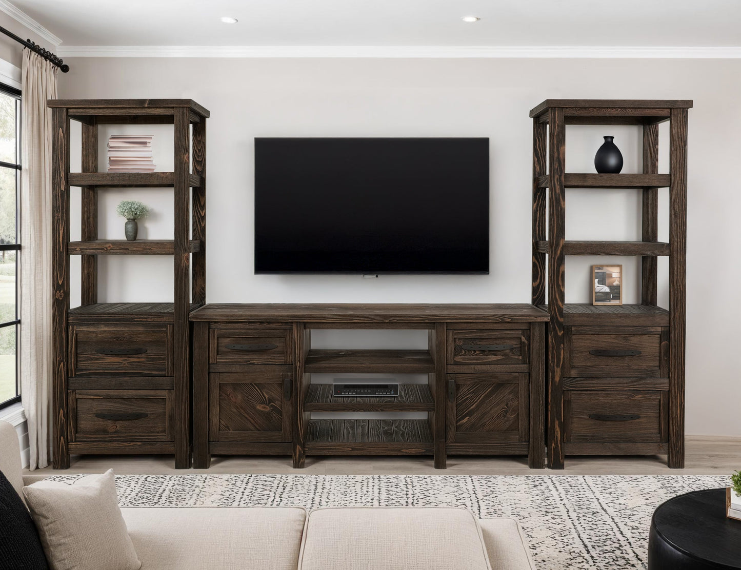 2 Drawer, 2 Door, TV Stand - Rookwood Brown