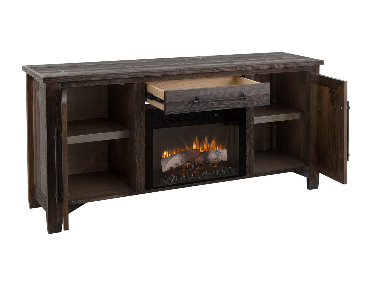 1 Drawer, 2 Door, TV Stand for electric fireplace - Multicolor