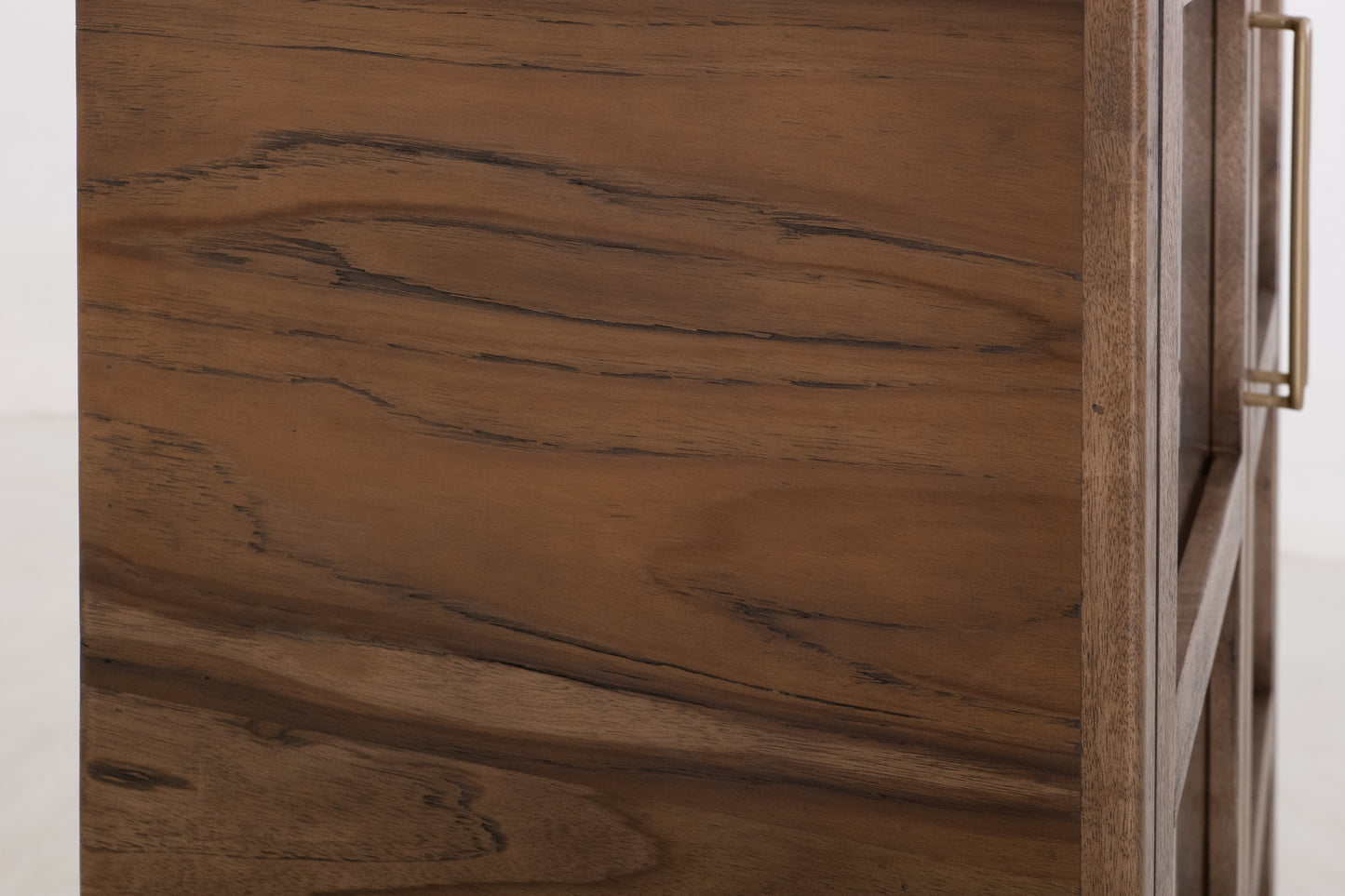 2 Drawer & 2 Glass Doors, Cabinet - Almond And Barrel Brown