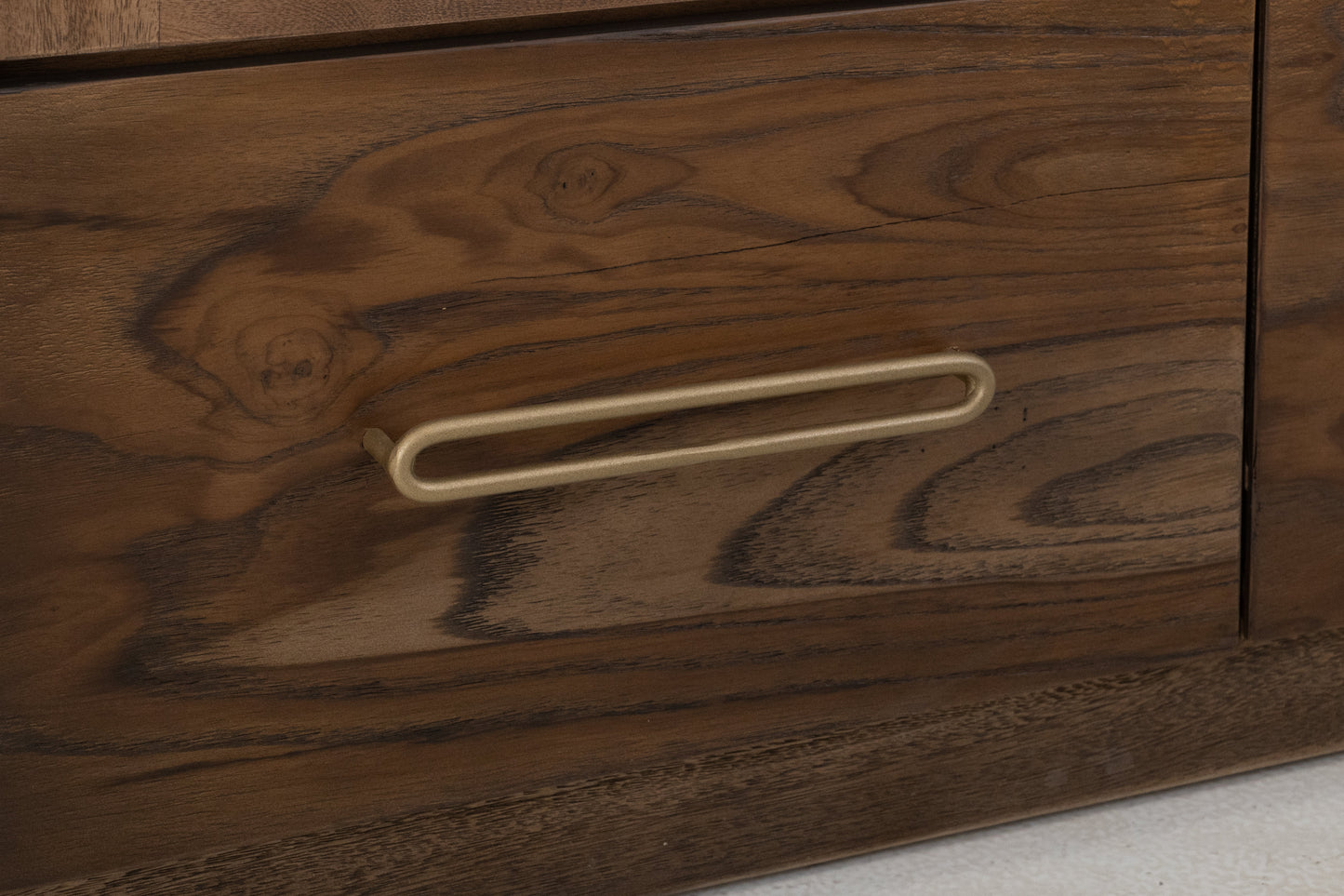2 Drawer & 2 Glass Doors, Cabinet - Almond And Barrel Brown