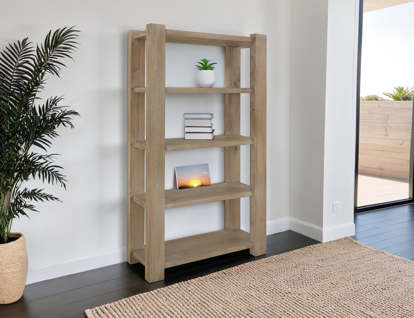 5 Shelves, Bookcase - Sand Brown