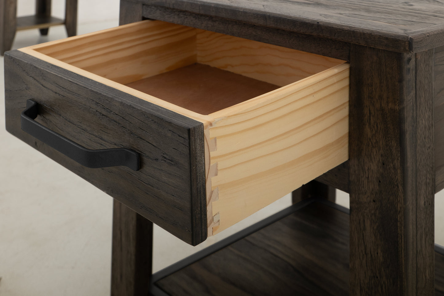 1 Drawer, 1 Shelf, End Table - Oil Black