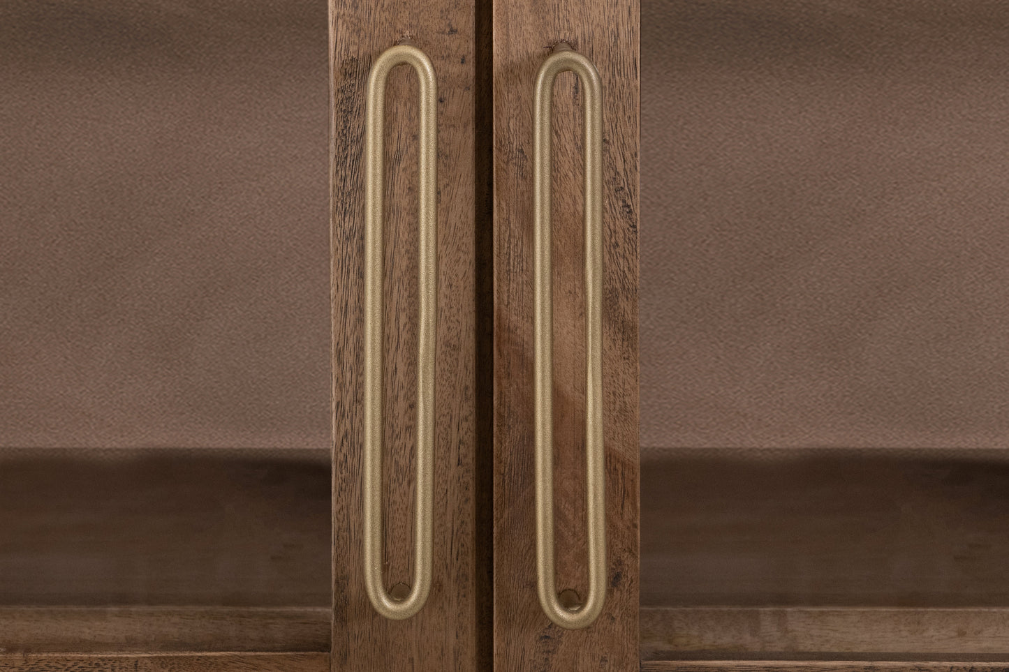 2 Drawer & 2 Glass Doors, Cabinet - Almond And Barrel Brown
