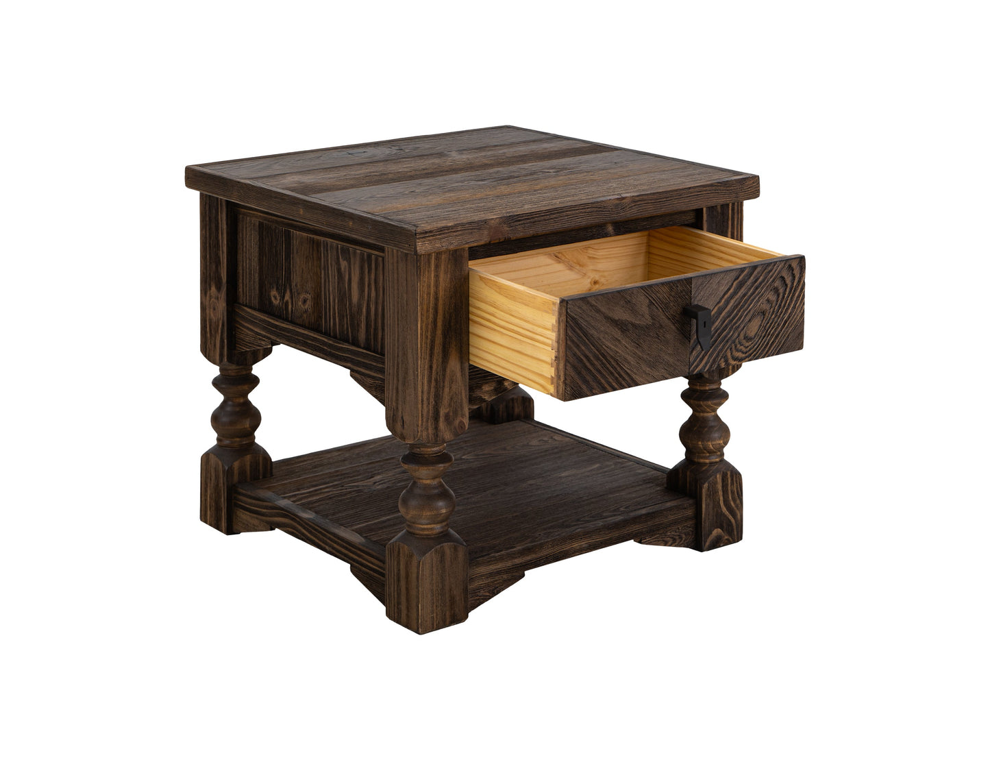 1 Drawer, End Table - Caramel Brown