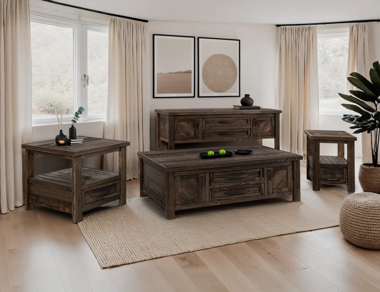1 Drawer, End Table - Rookwood Brown