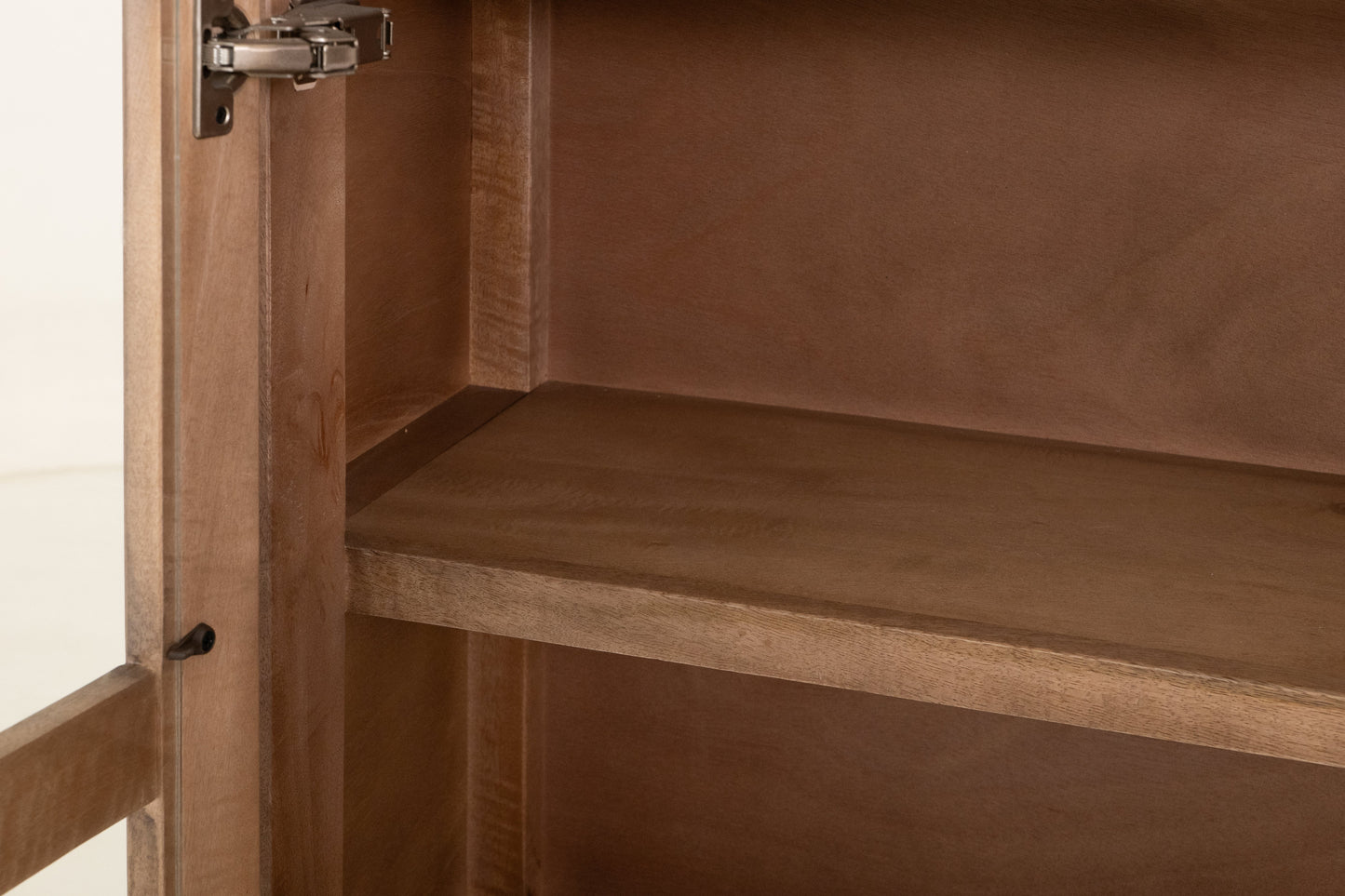 2 Drawer & 2 Glass Doors, Cabinet - Almond And Barrel Brown