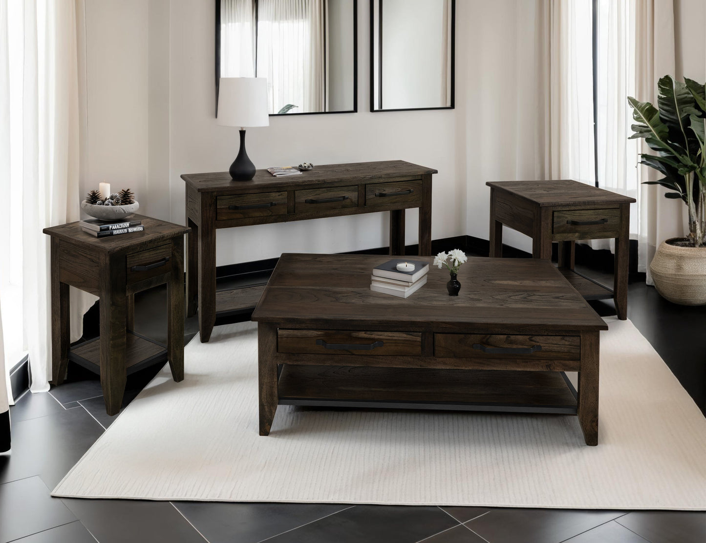 1 Drawer, 1 Shelf, Chairside Table - Oil Black