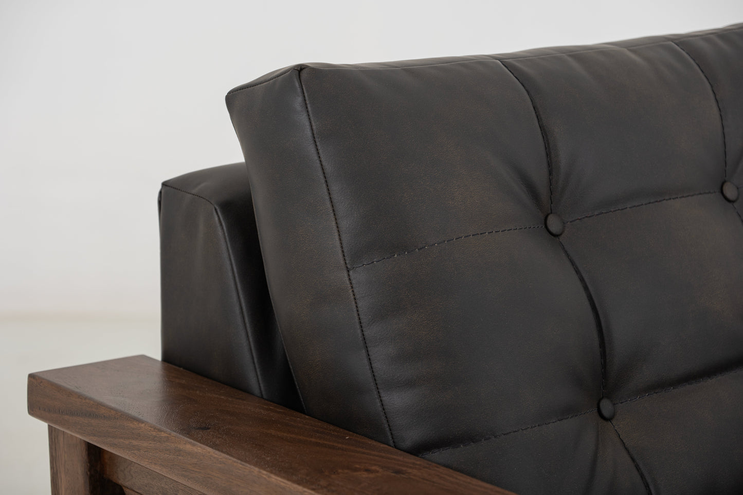 Wooden Frame, Upholstered Loveseat - Licorice Black