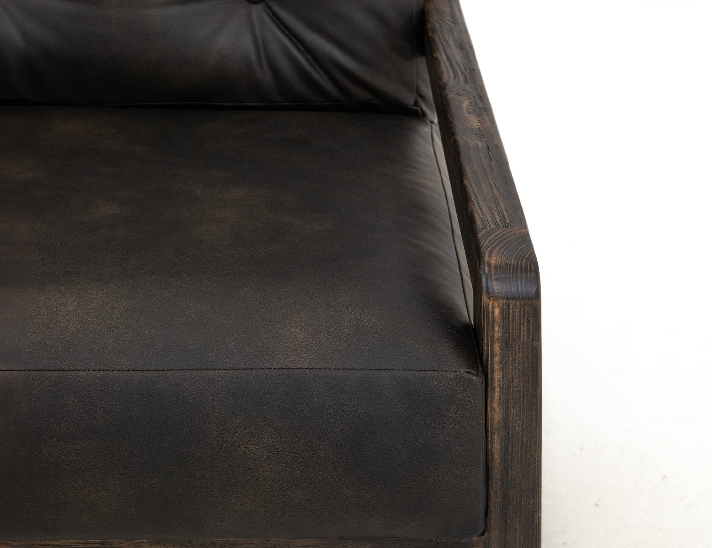 Wooden Frame, Upholstered Armchair - Licorice Black