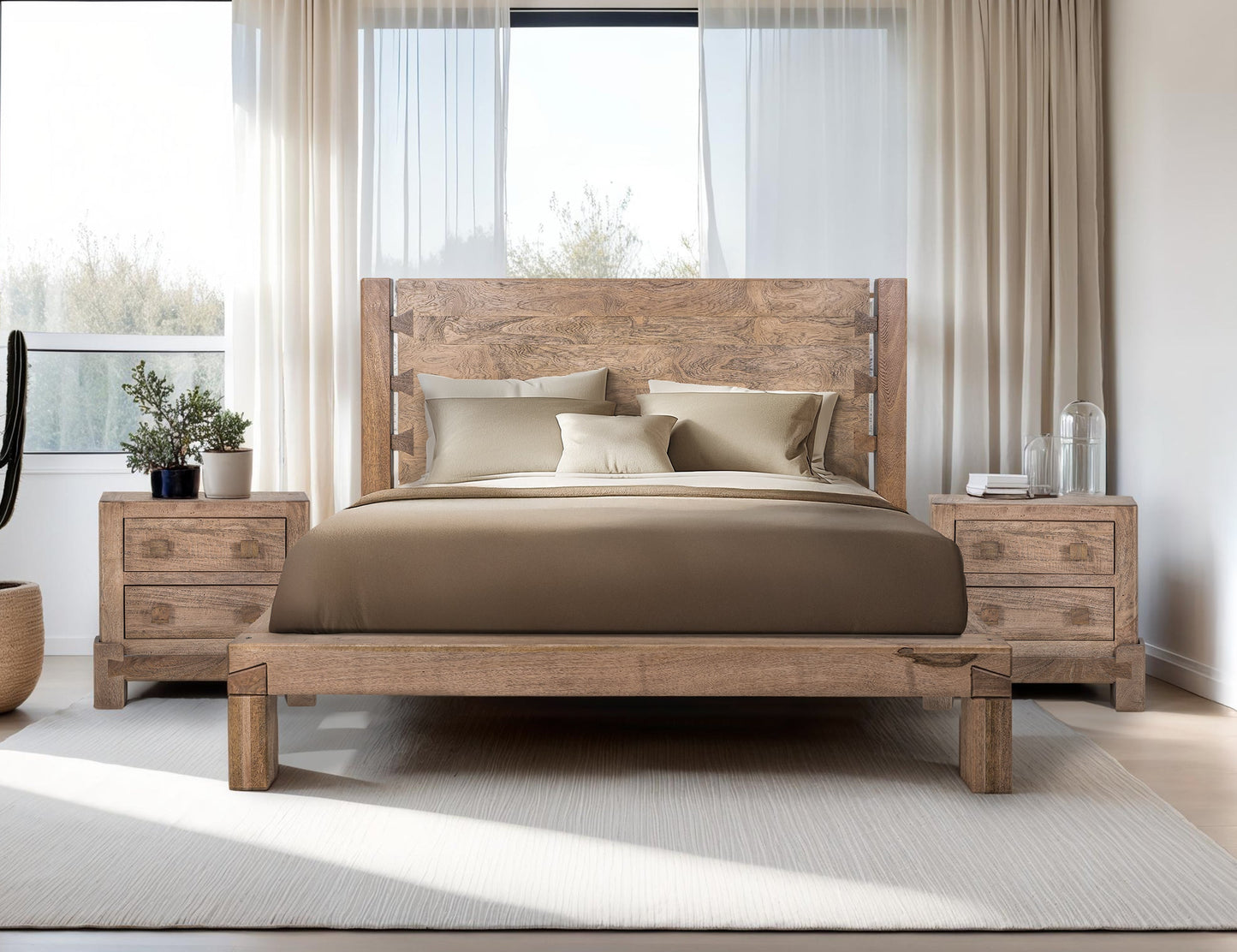 2 Drawer Nightstand - Desert Brown