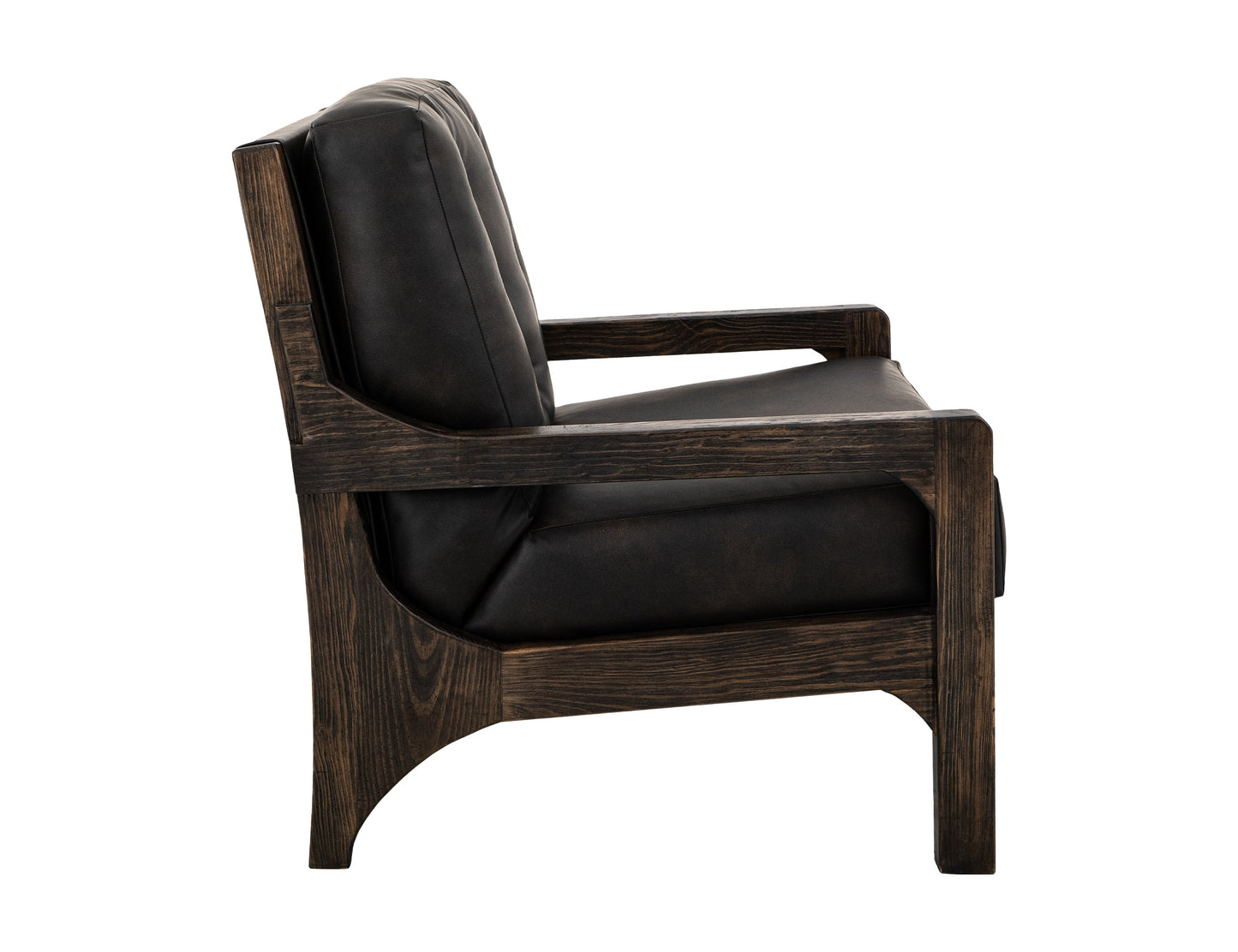 Wooden Frame, Upholstered Armchair - Licorice Black