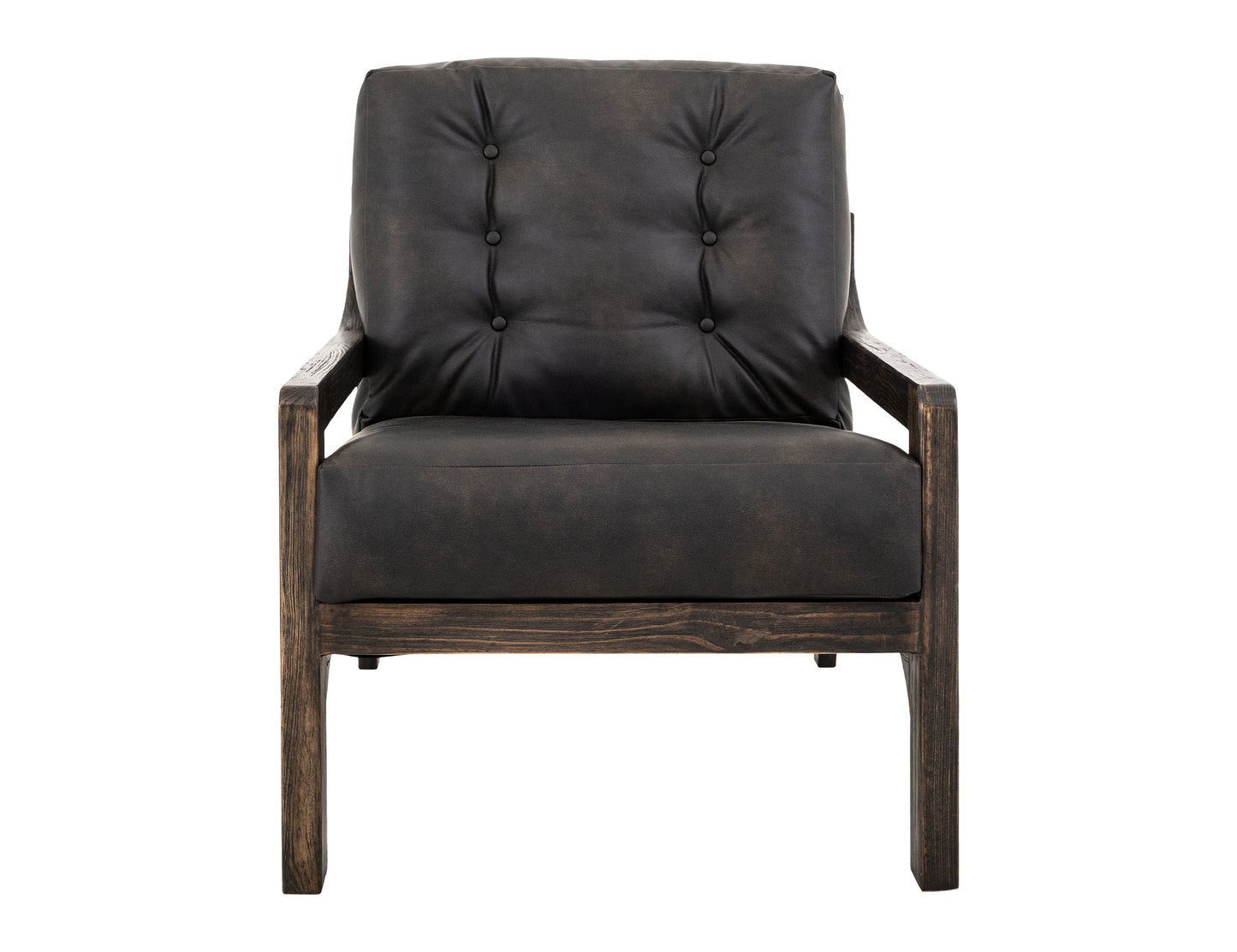 Wooden Frame, Upholstered Armchair - Licorice Black