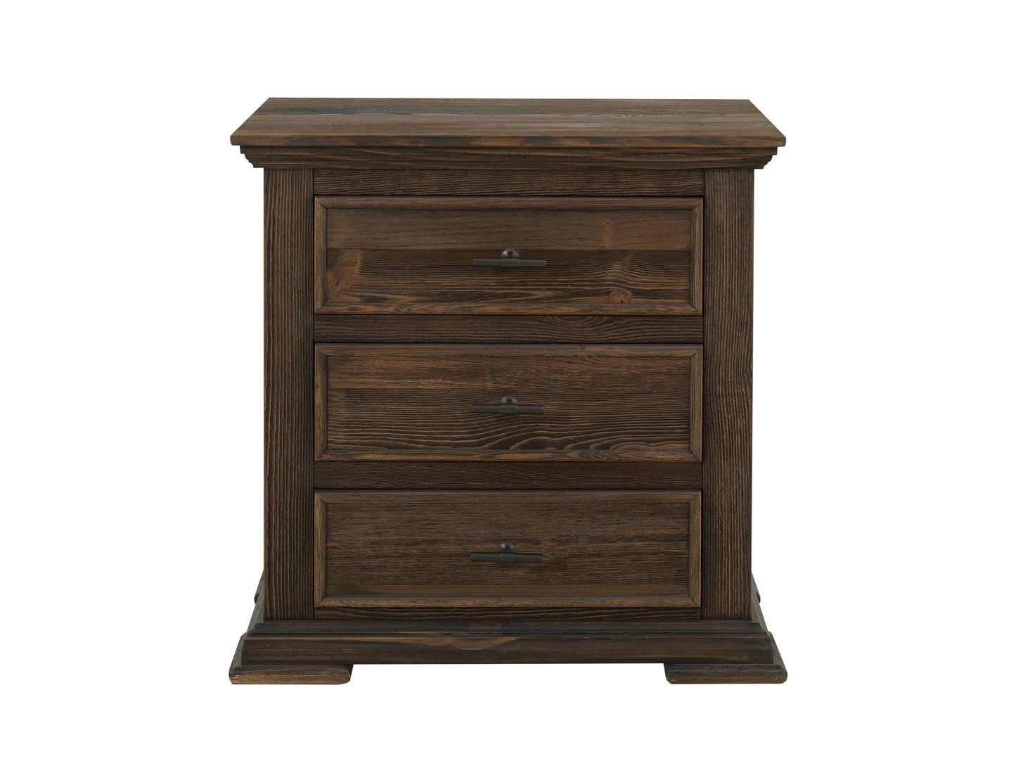 3 Drawer, Nightstand - Mahogany Brown