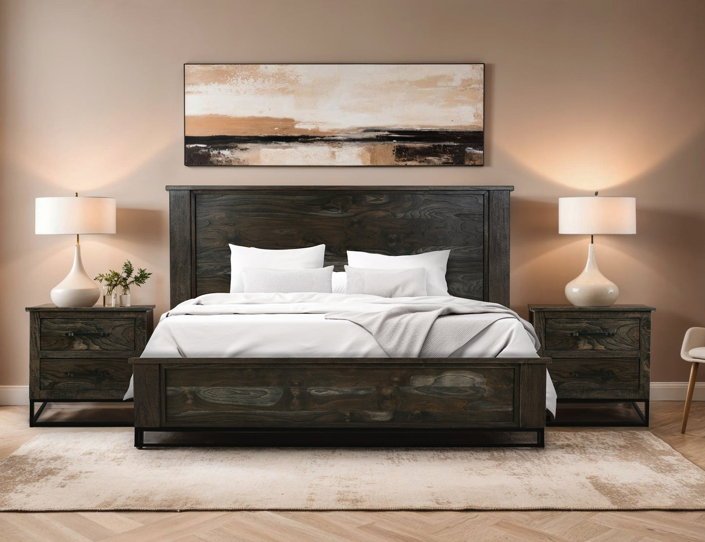 2 Drawer Nightstand - Oil Black