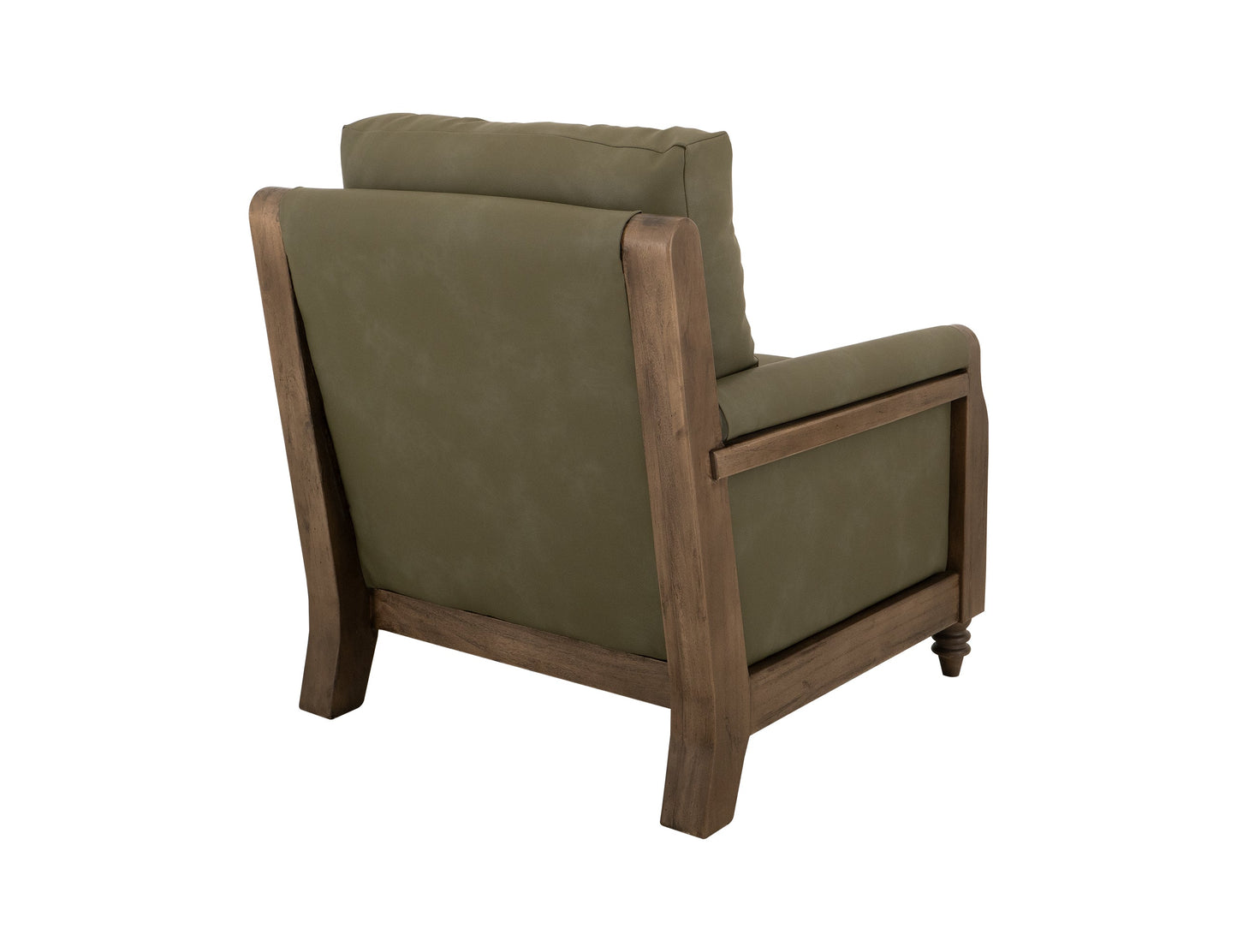 Wooden Frame, Upholstered Armchair - Sand Brown