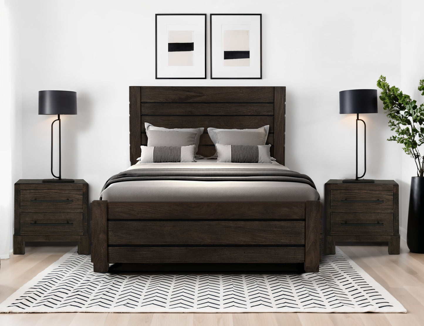 2 Drawer Nightstand - Ink Black