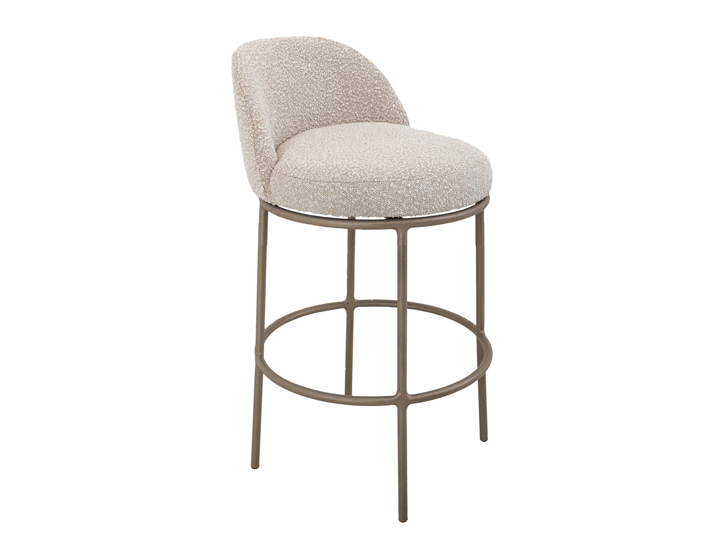 Upholstered Seat & Metal Frame Barstool, 24" - Light Cream