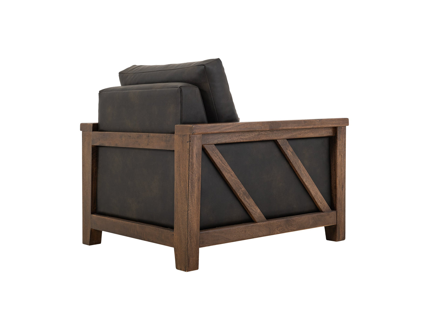 Wooden Frame & Base, Armchair - Licorice Black