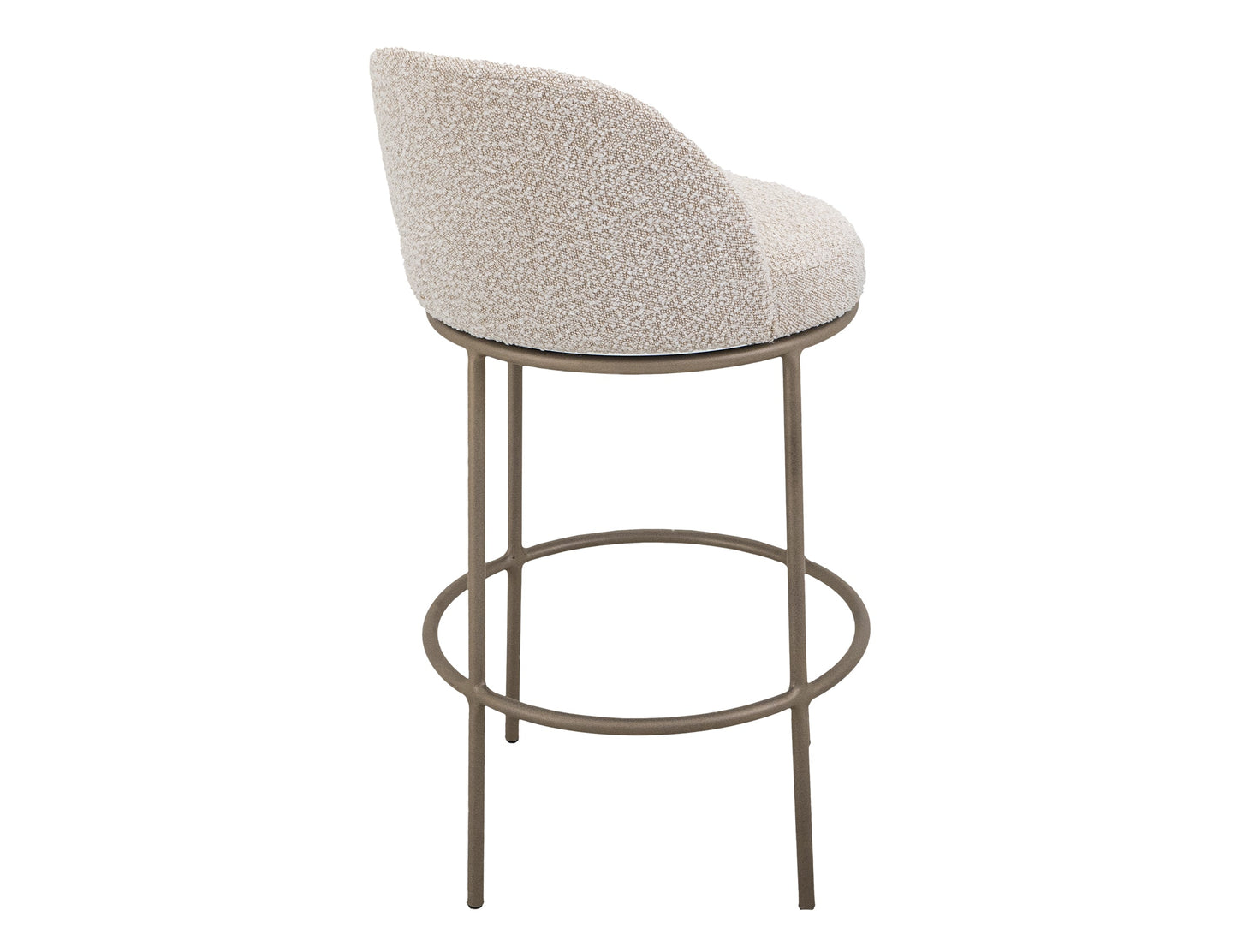 Upholstered Seat & Metal Frame Barstool, 30" - Light Cream