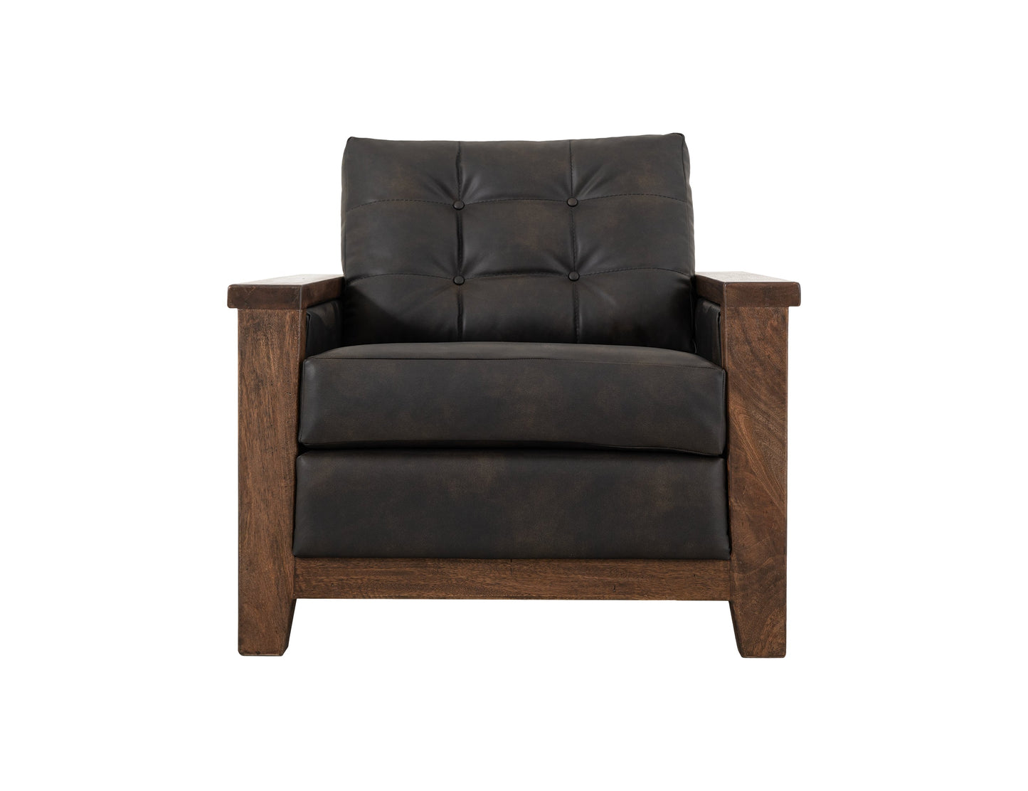 Wooden Frame & Base, Armchair - Licorice Black