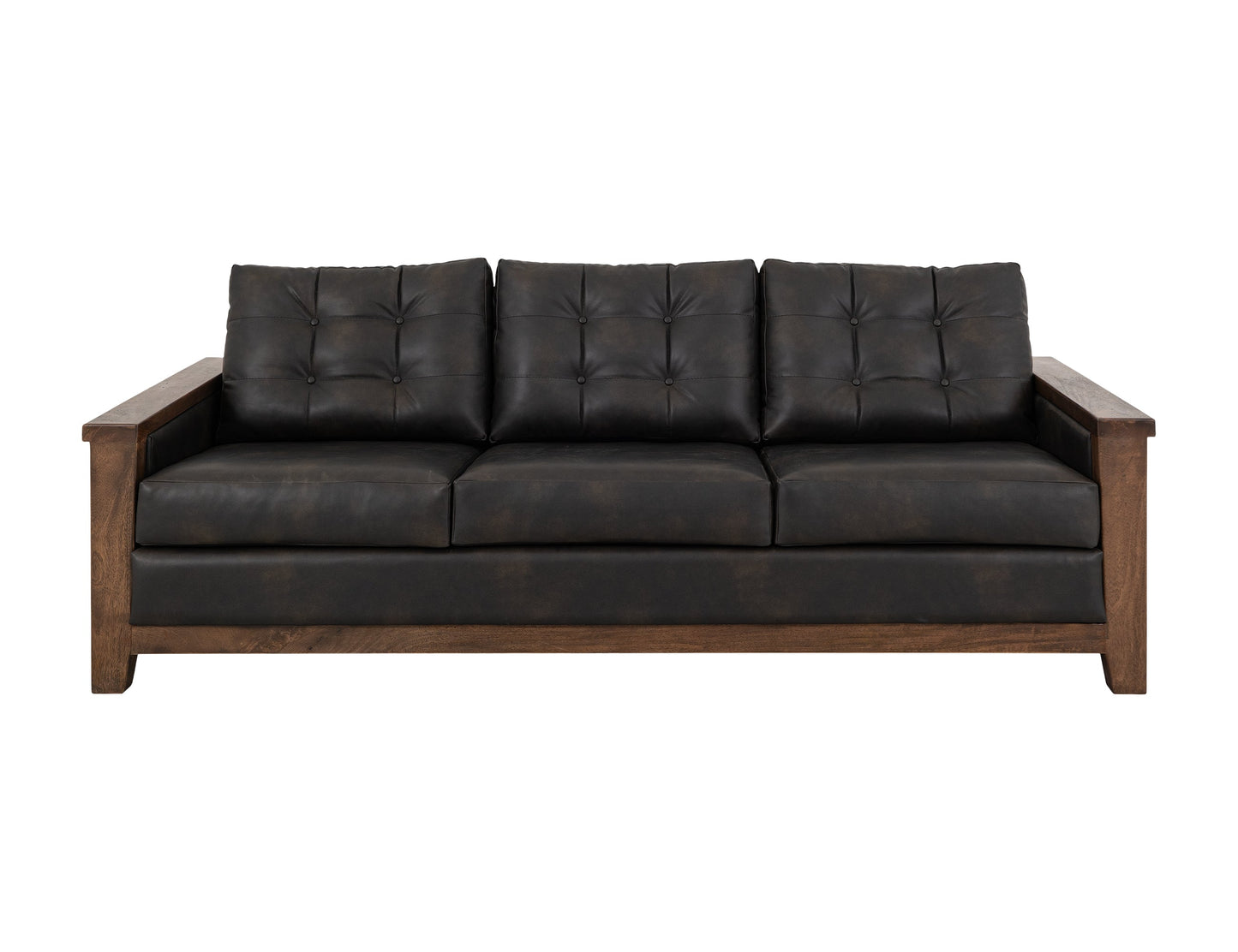 Wooden Frame, Upholstered Sofa - Licorice Black