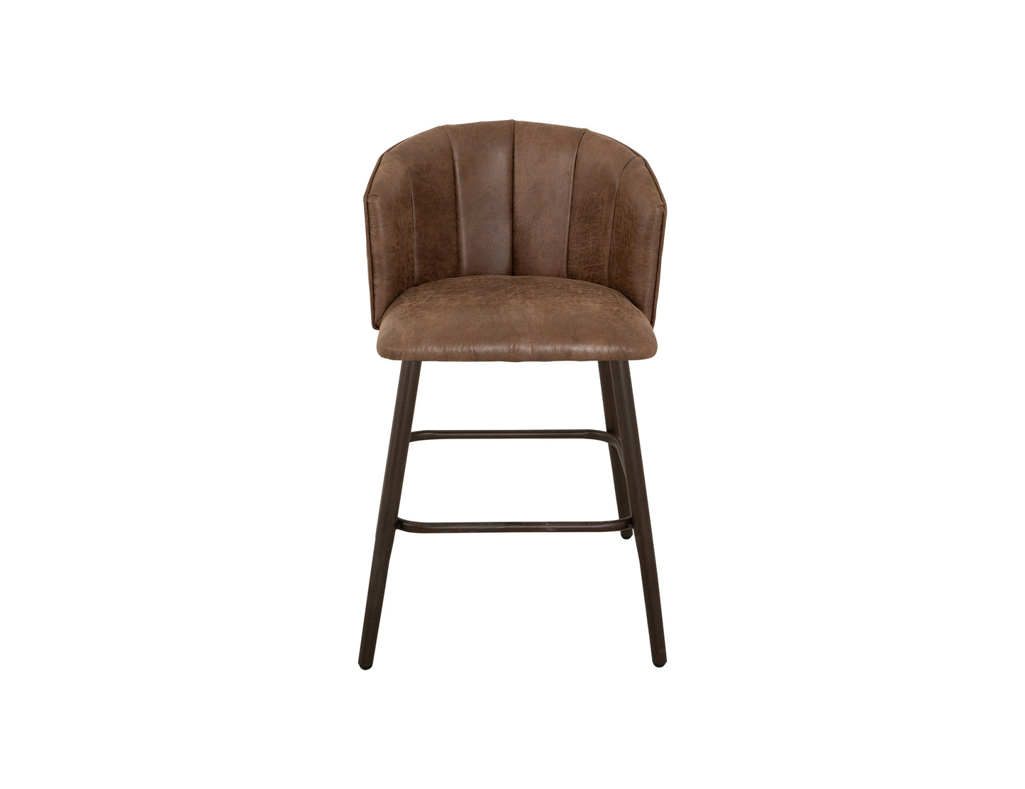 Upholstered Seat & Metal Frame Bar Stool, 24" - Caramel Color