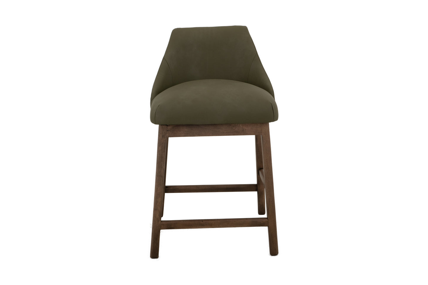 Wooden Frame and Upholstered Seat, Barstool 24" - Moss Green