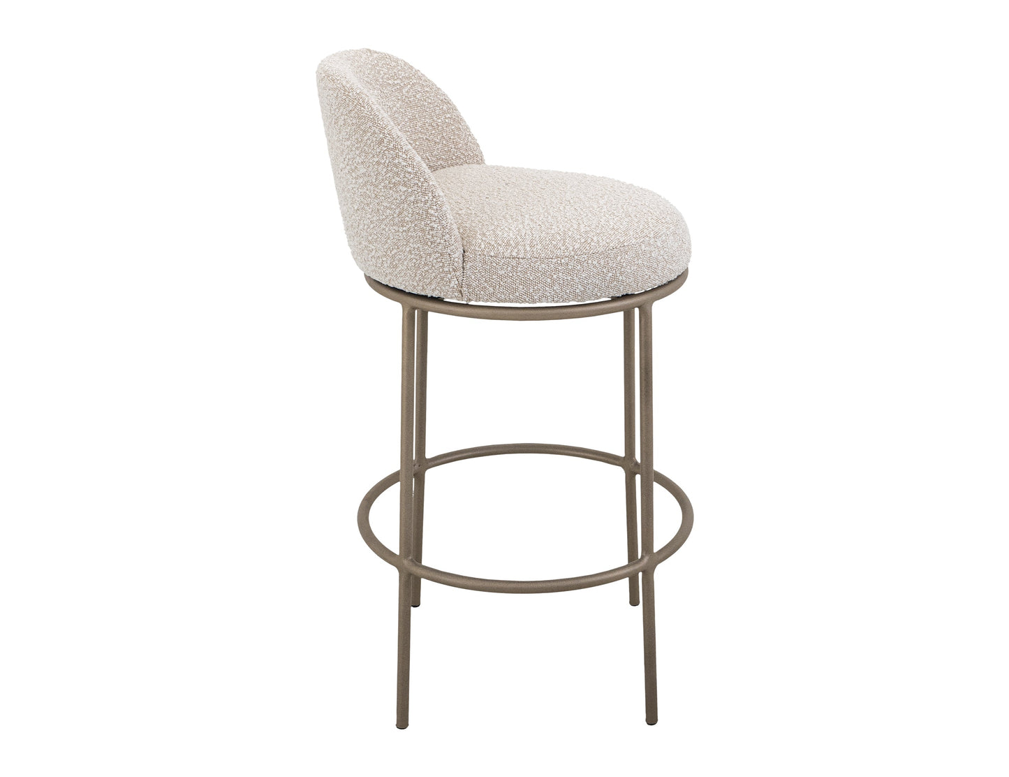 Upholstered Seat & Metal Frame Barstool, 30" - Light Cream