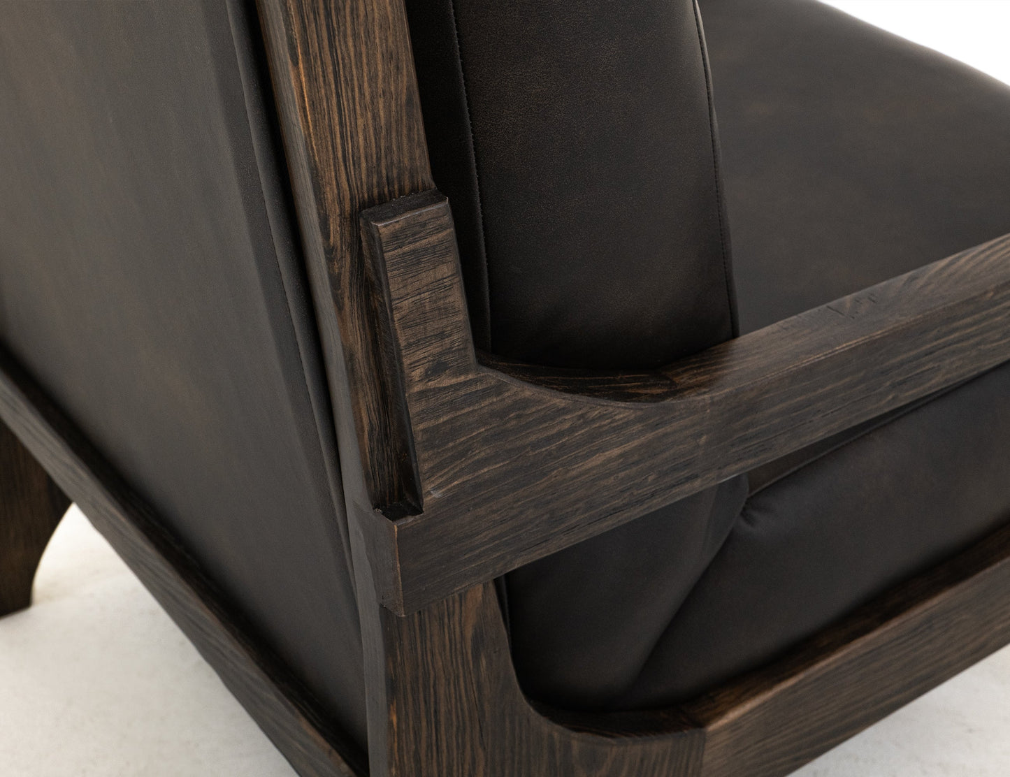 Wooden Frame, Upholstered Armchair - Licorice Black