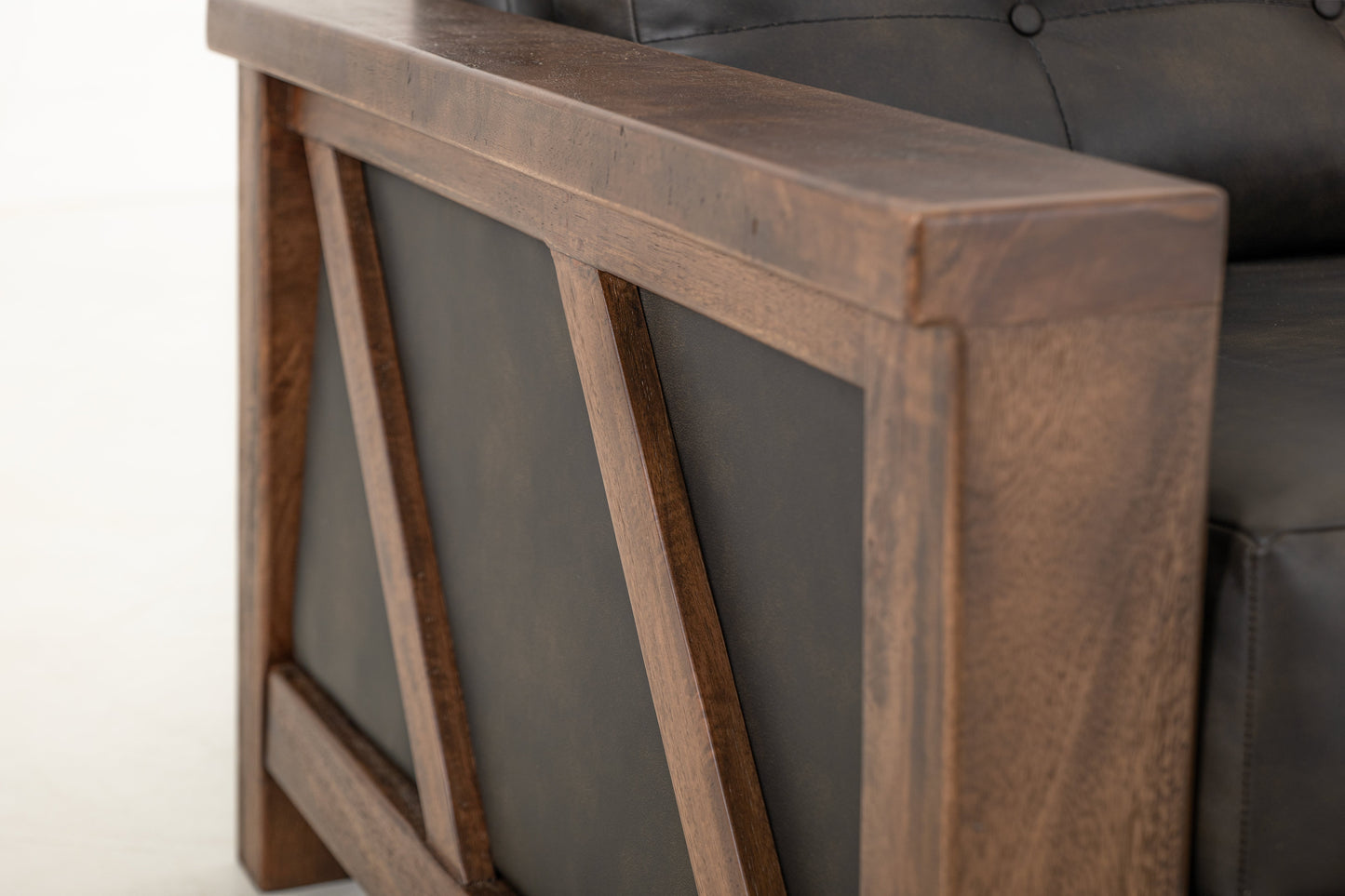 Wooden Frame, Upholstered Sofa - Licorice Black