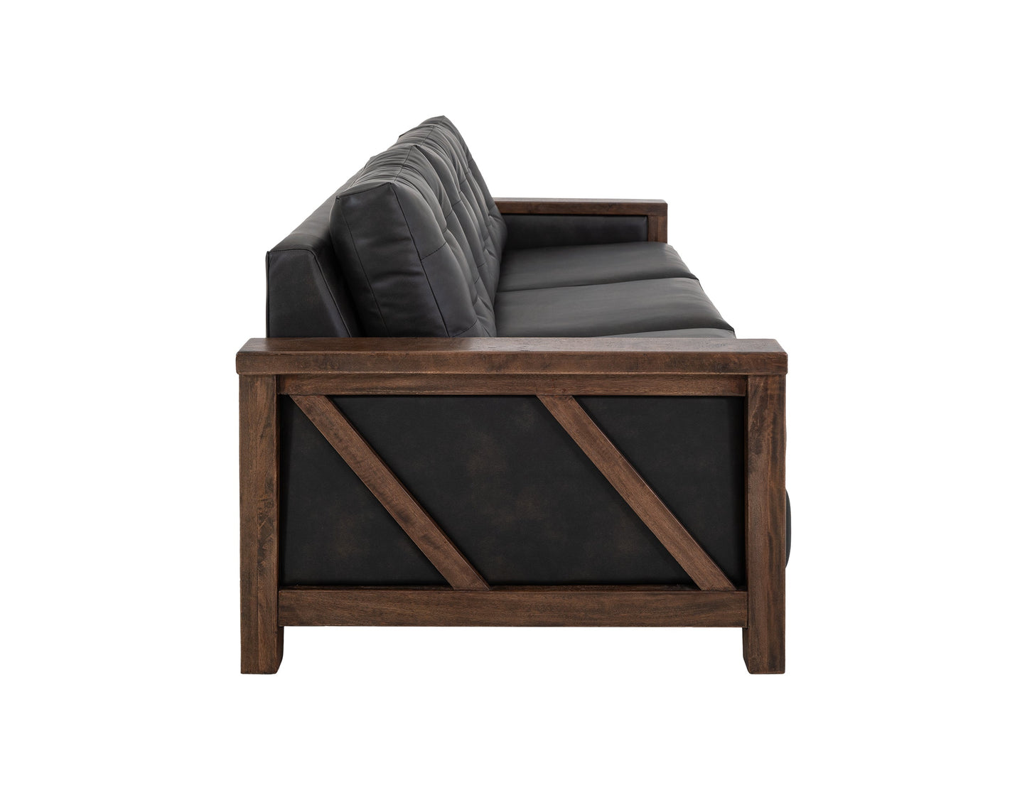 Wooden Frame, Upholstered Sofa - Licorice Black