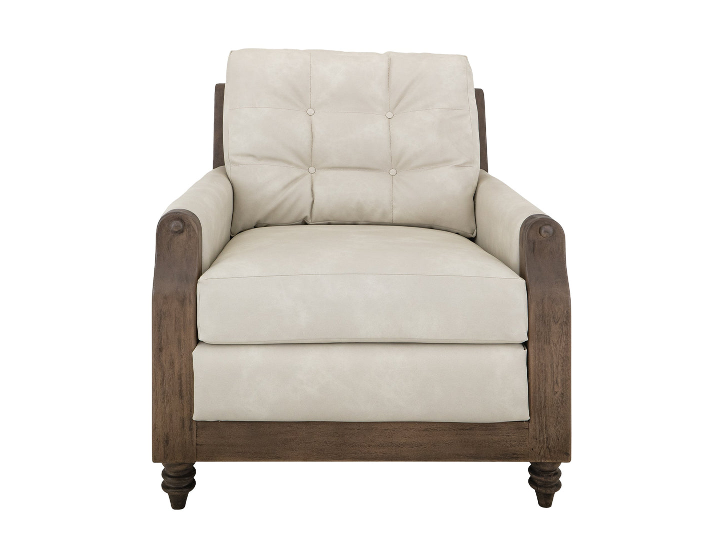 Wooden Frame, Upholstered Armchair - Opal Beige